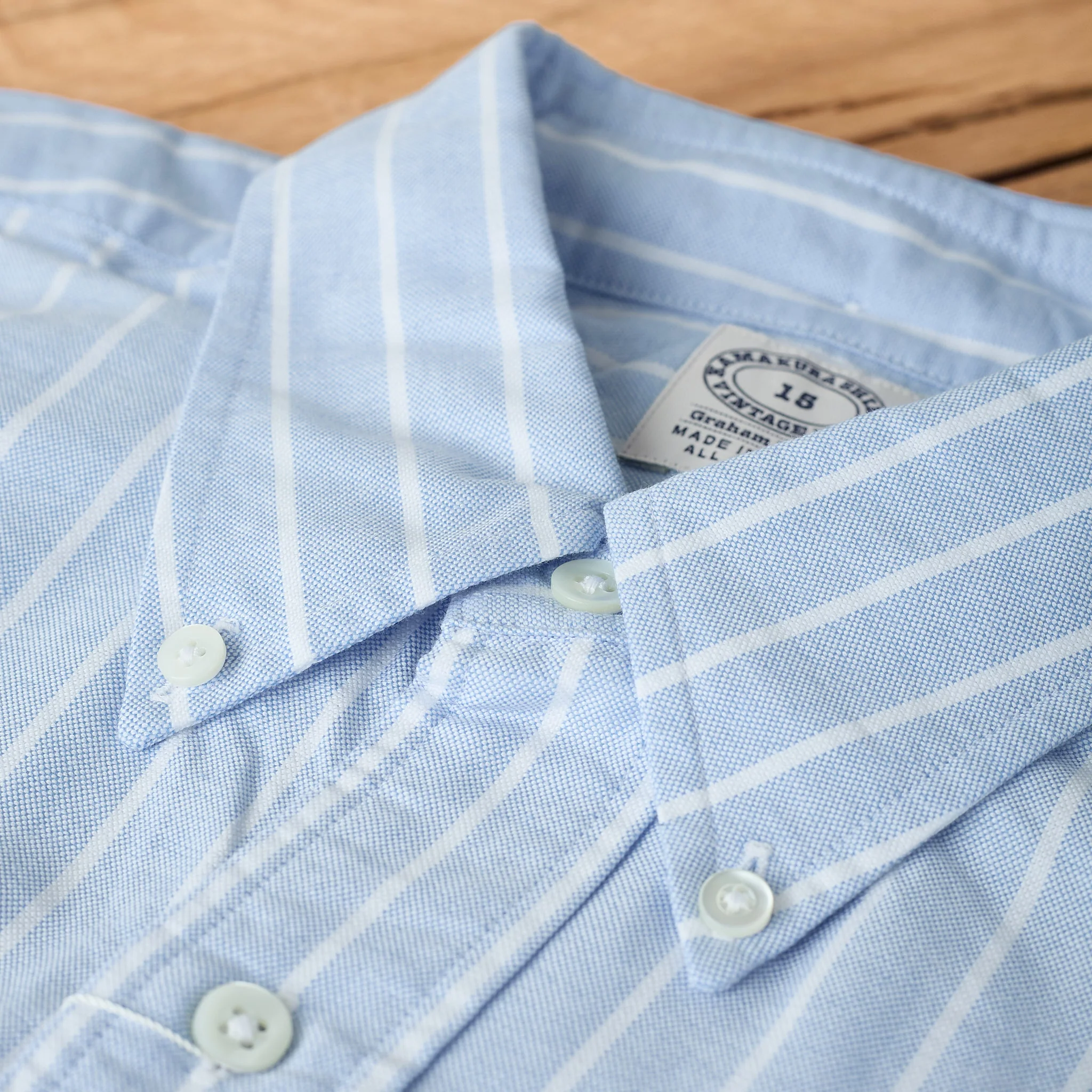 kamakura shirts | vintage ivy blue blazer stripe oxford shirt - Image 2