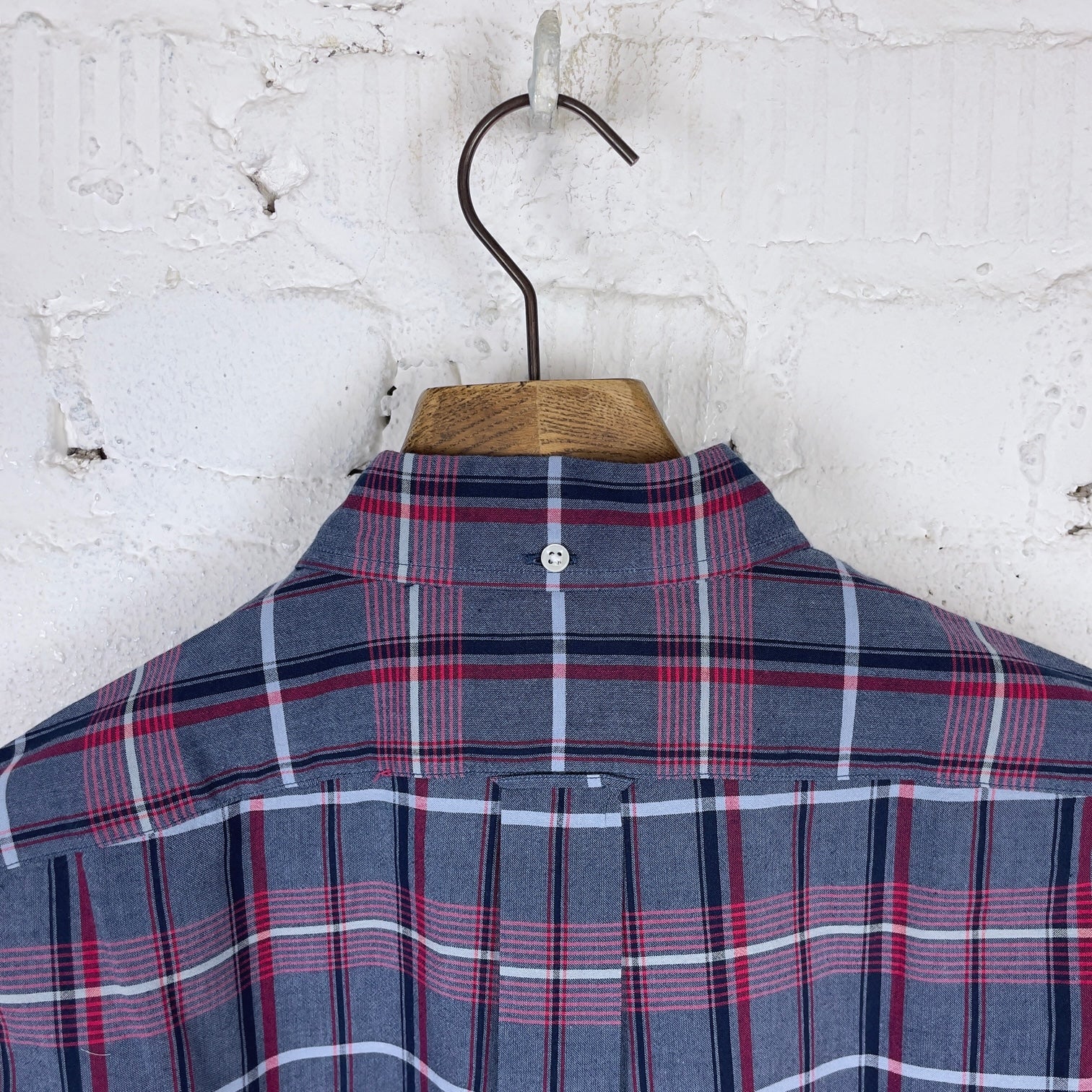 kamakura shirts | vintage ivy button down blue madras plaid shirt - Image 3