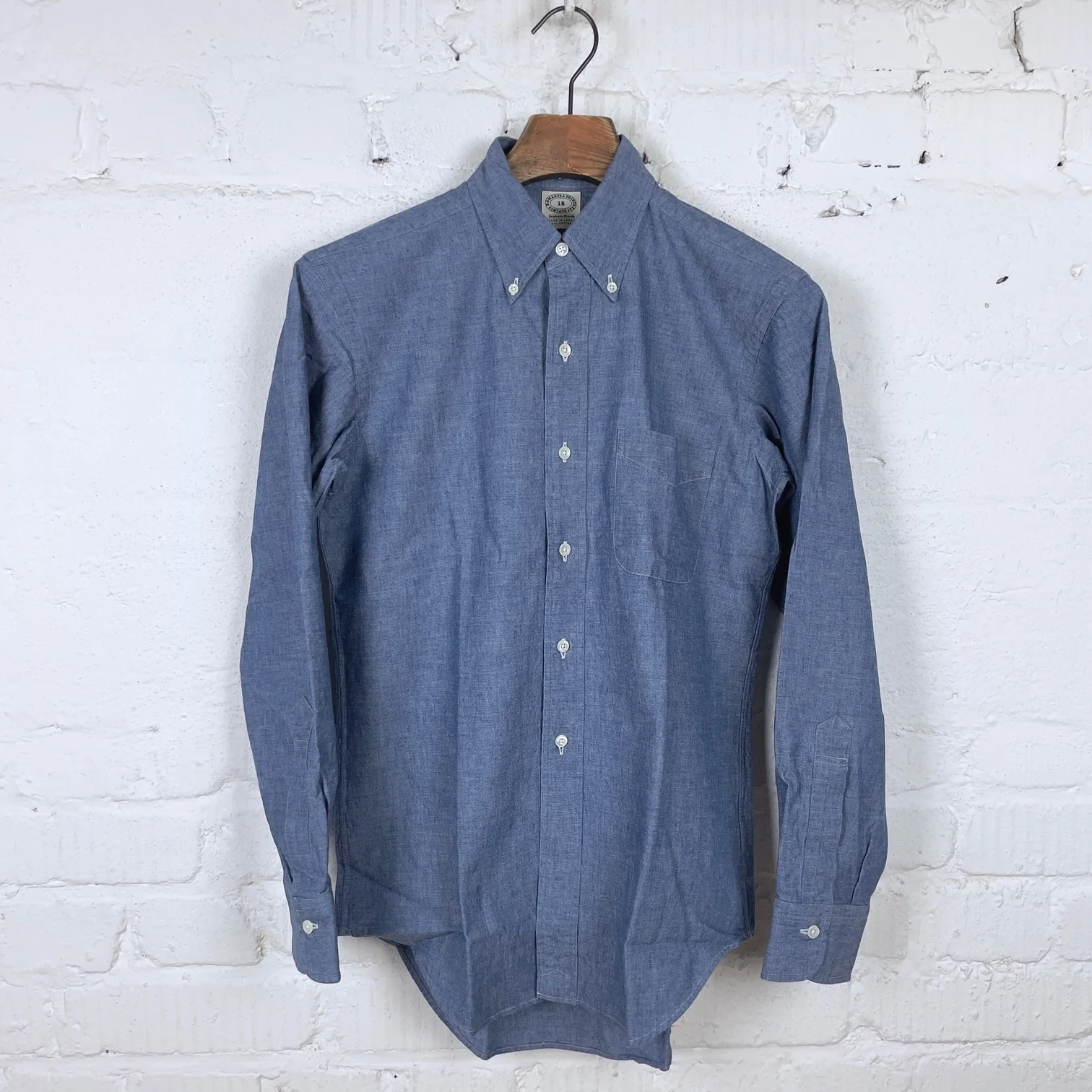 kamakura shirts | vintage ivy button down shirt blue chambray