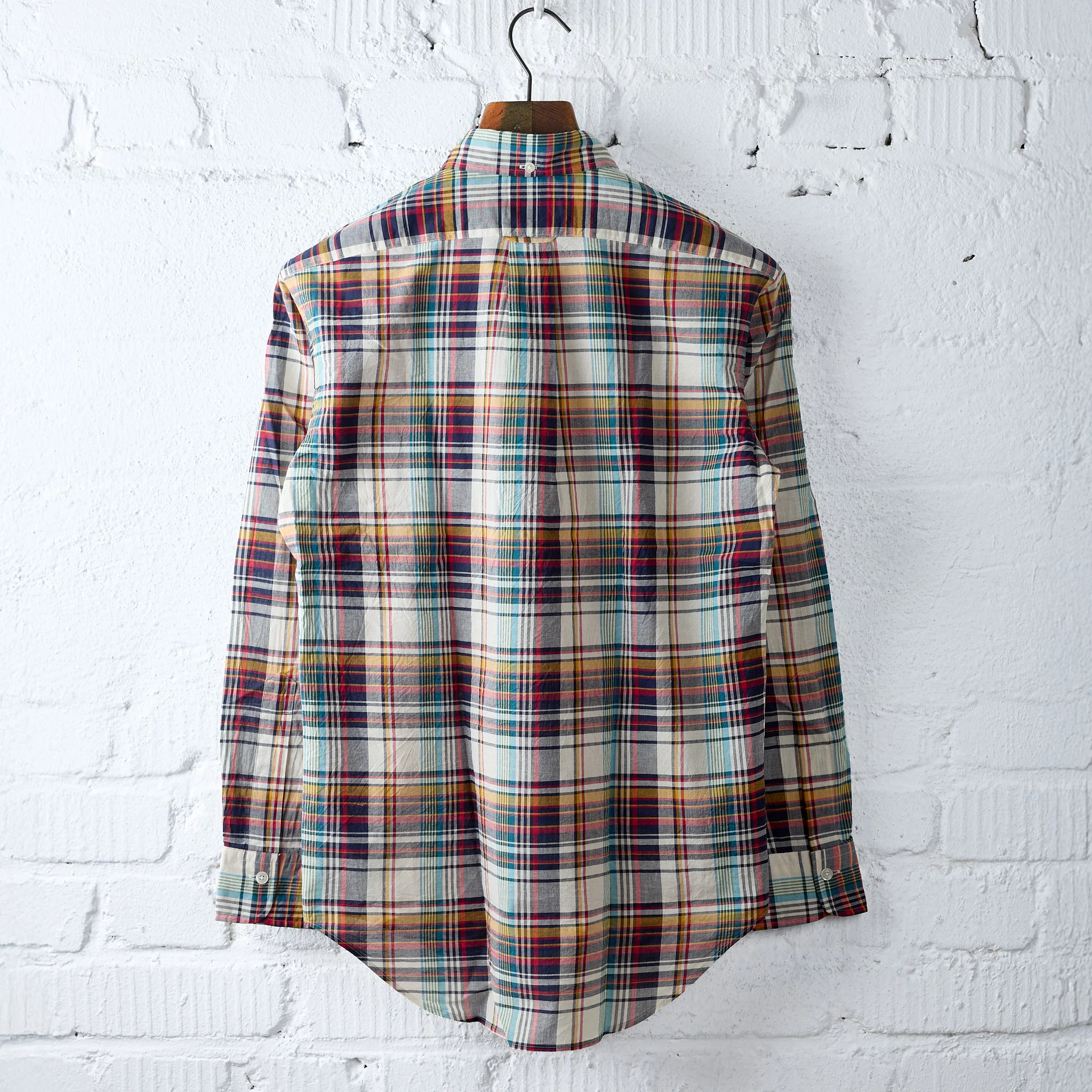 kamakura shirts | vintage ivy button down yellow madras plaid shirt - Image 3