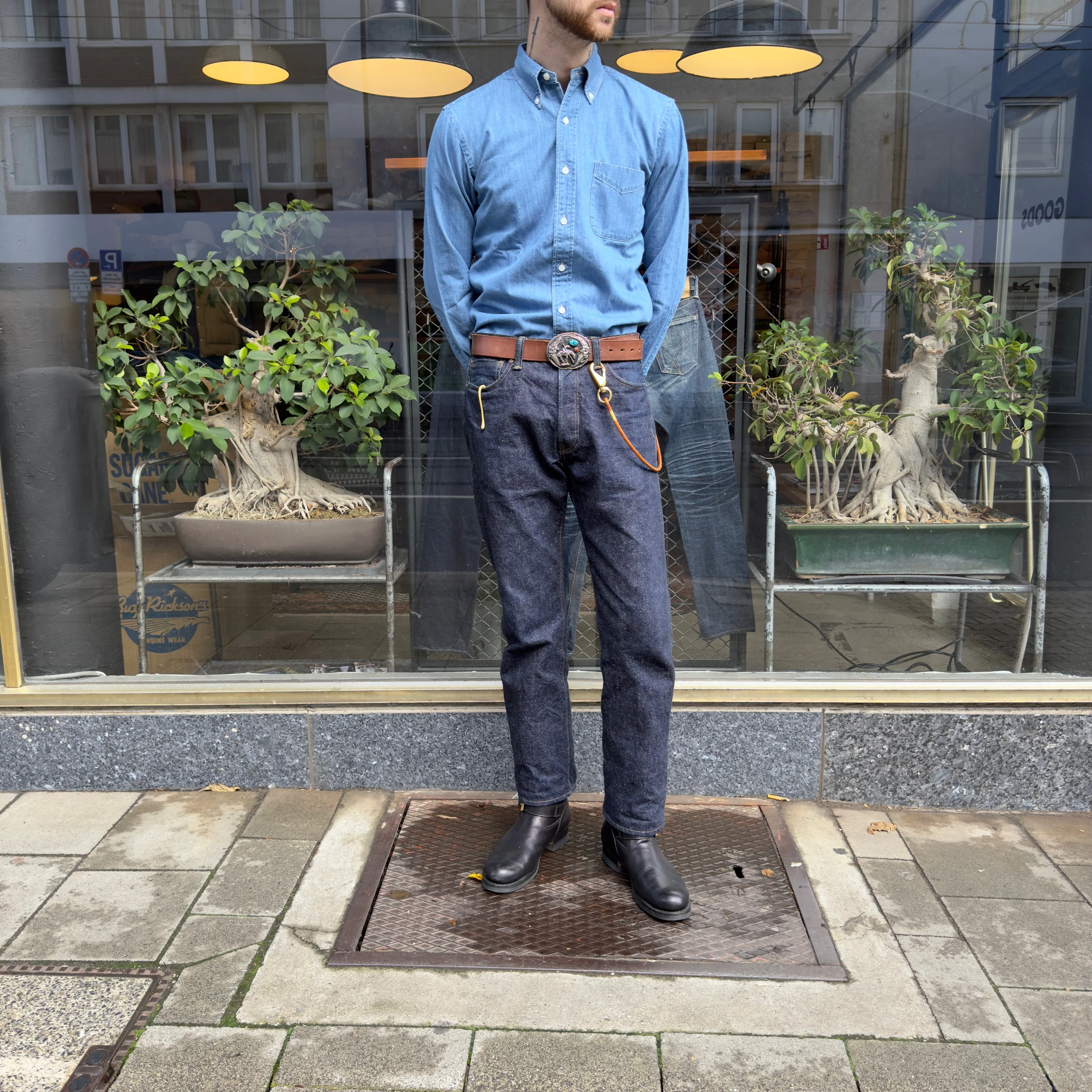 kamakura shirts | vintage ivy japanese denim 7oz - used - Image 2