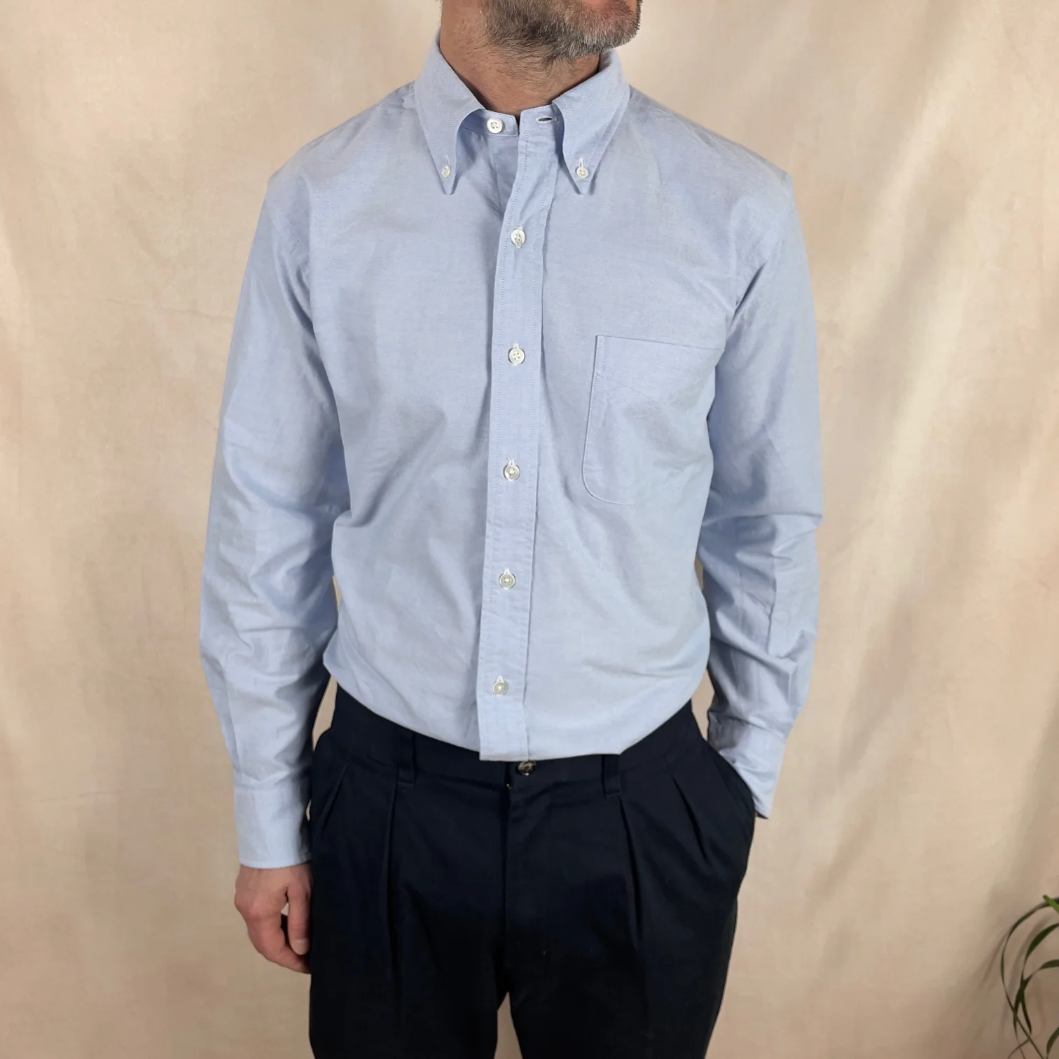 kamakura shirts | vintage ivy oxford button down shirt light blue - Image 3