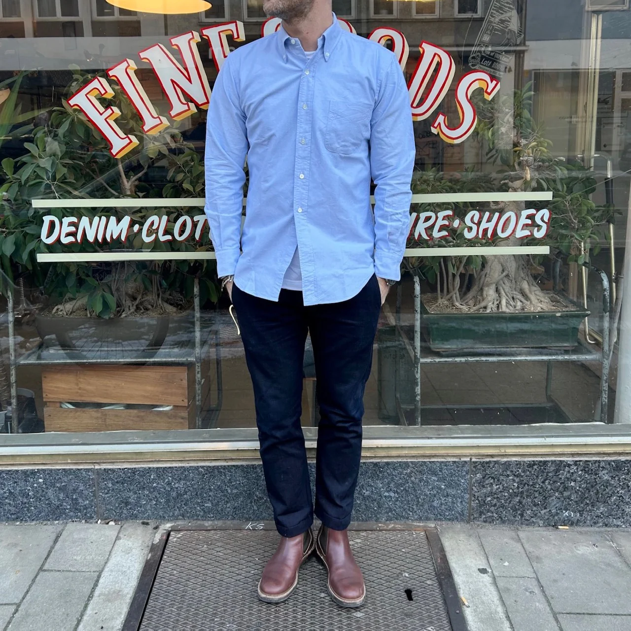 kamakura shirts | vintage ivy oxford button down shirt light blue - Image 4