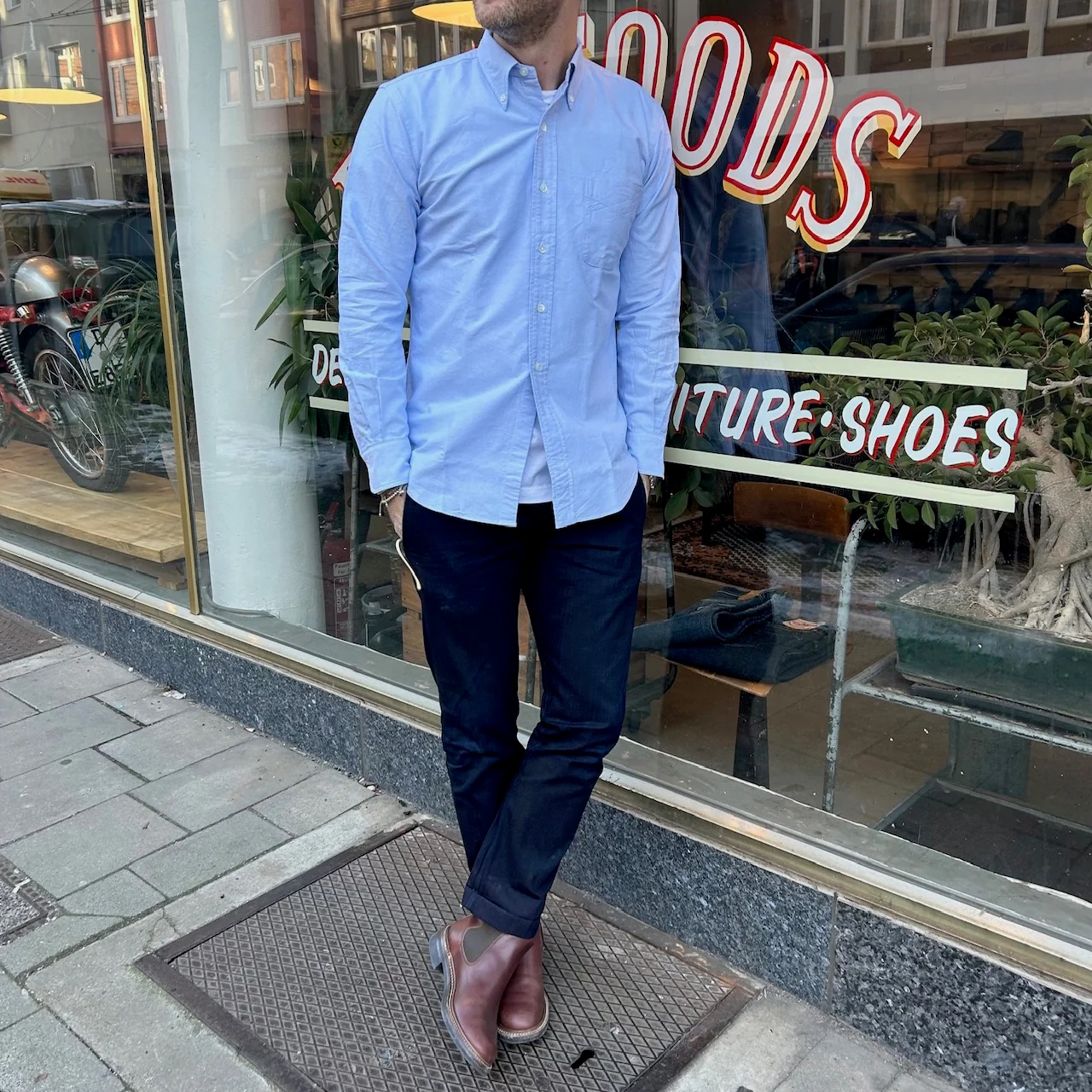 kamakura shirts | vintage ivy oxford button down shirt light blue - Image 5