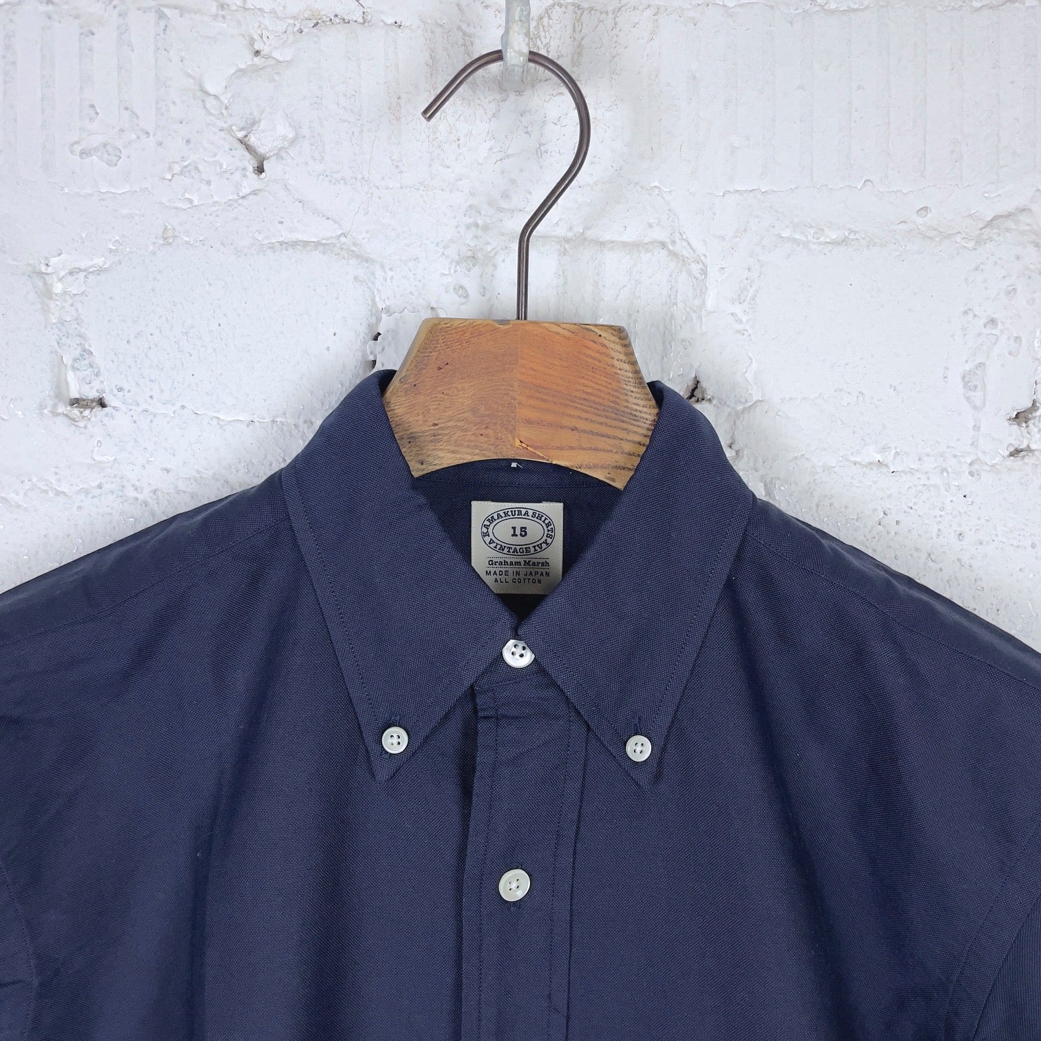kamakura shirts | vintage ivy oxford button down shirt navy - Image 3