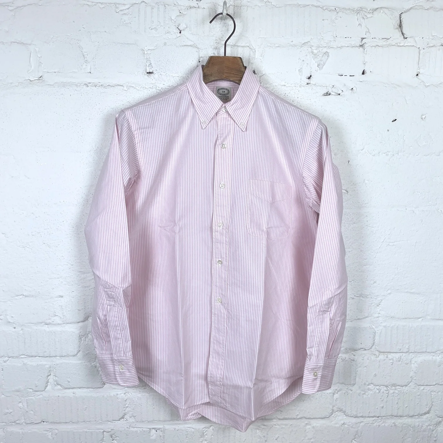 kamakura shirts | vintage ivy oxford button down shirt pink stripe