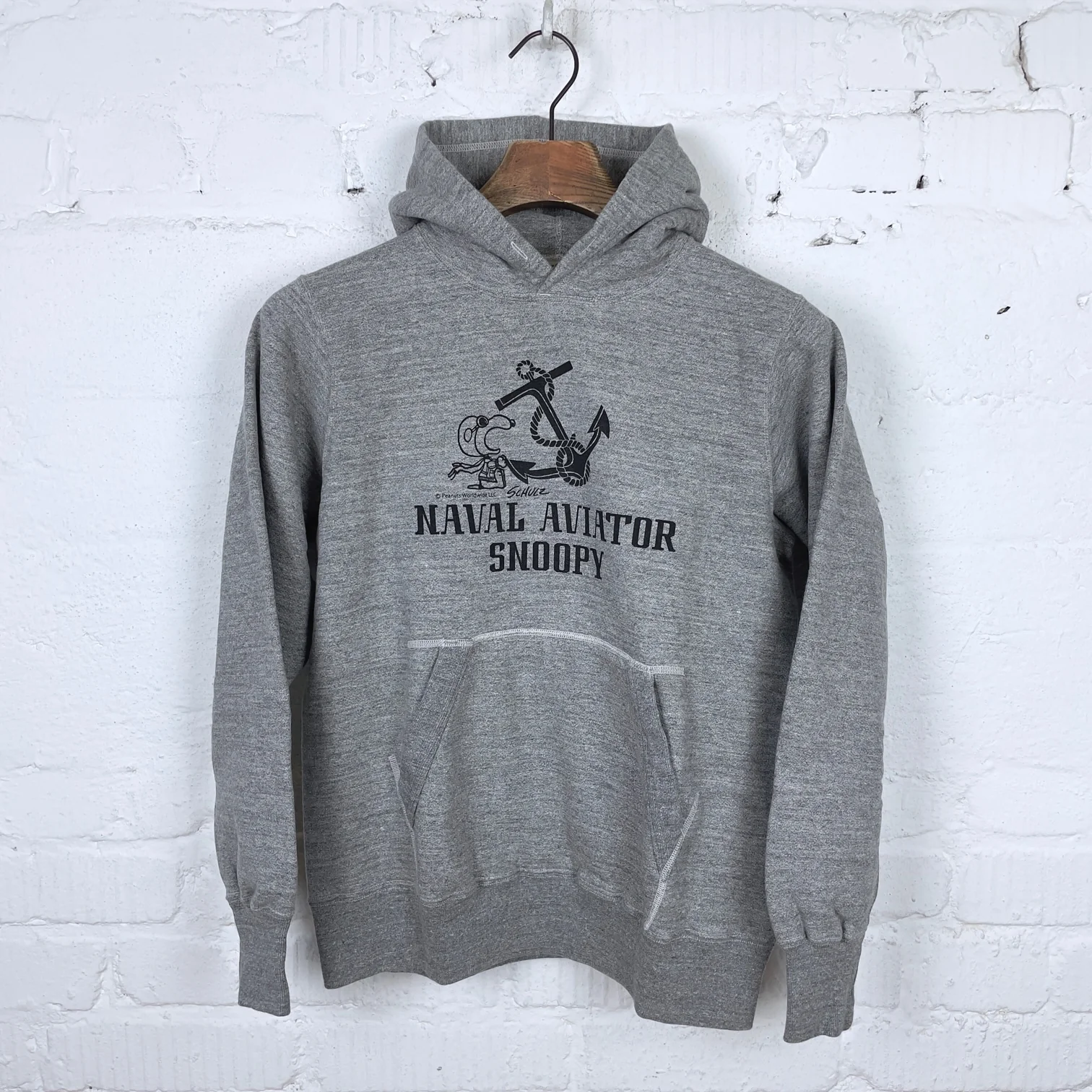 buzz rickson's | br69278 sweat parka x peanuts "naval aviator snoopy" - grey