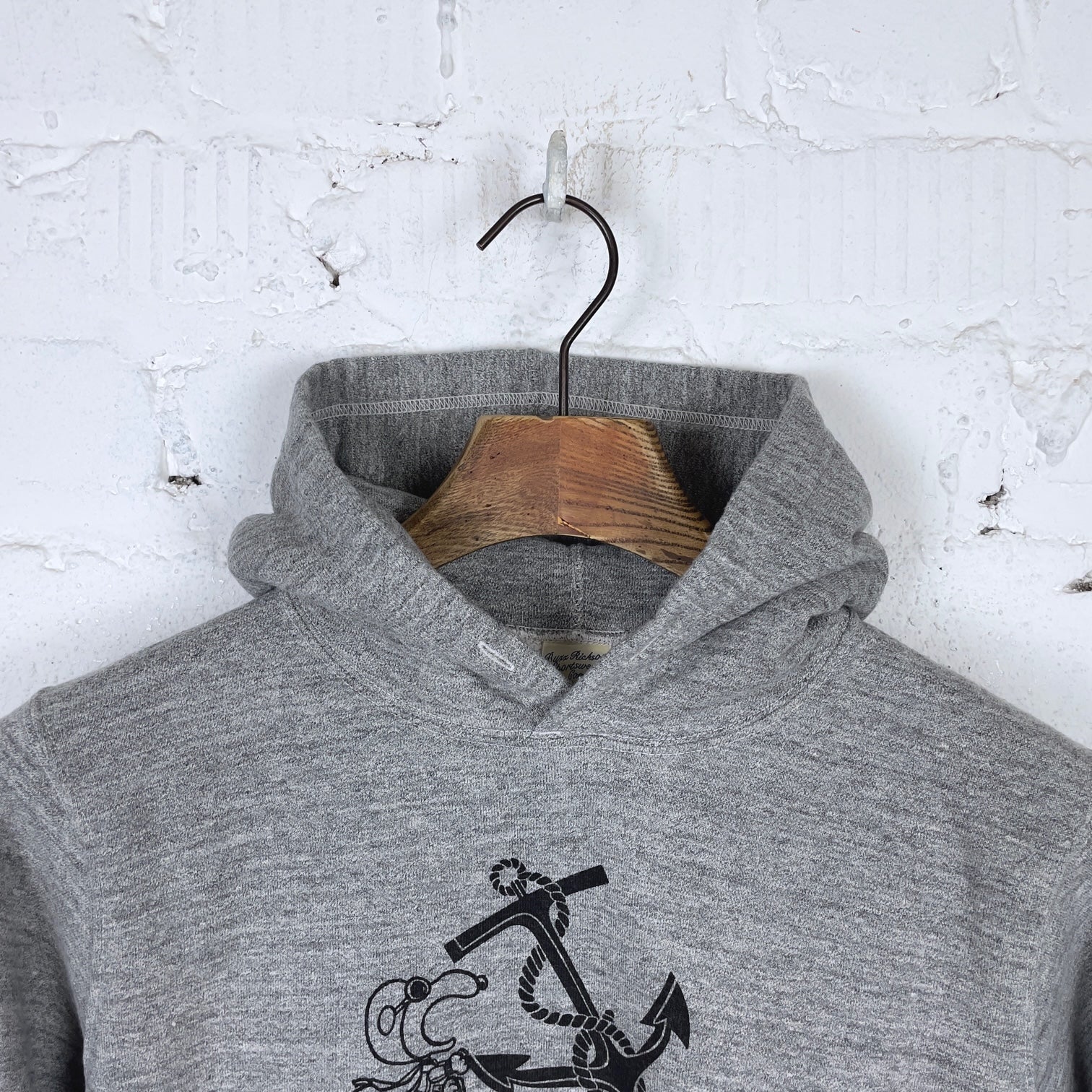 buzz rickson's | br69278 sweat parka x peanuts "naval aviator snoopy" - grey - Image 2