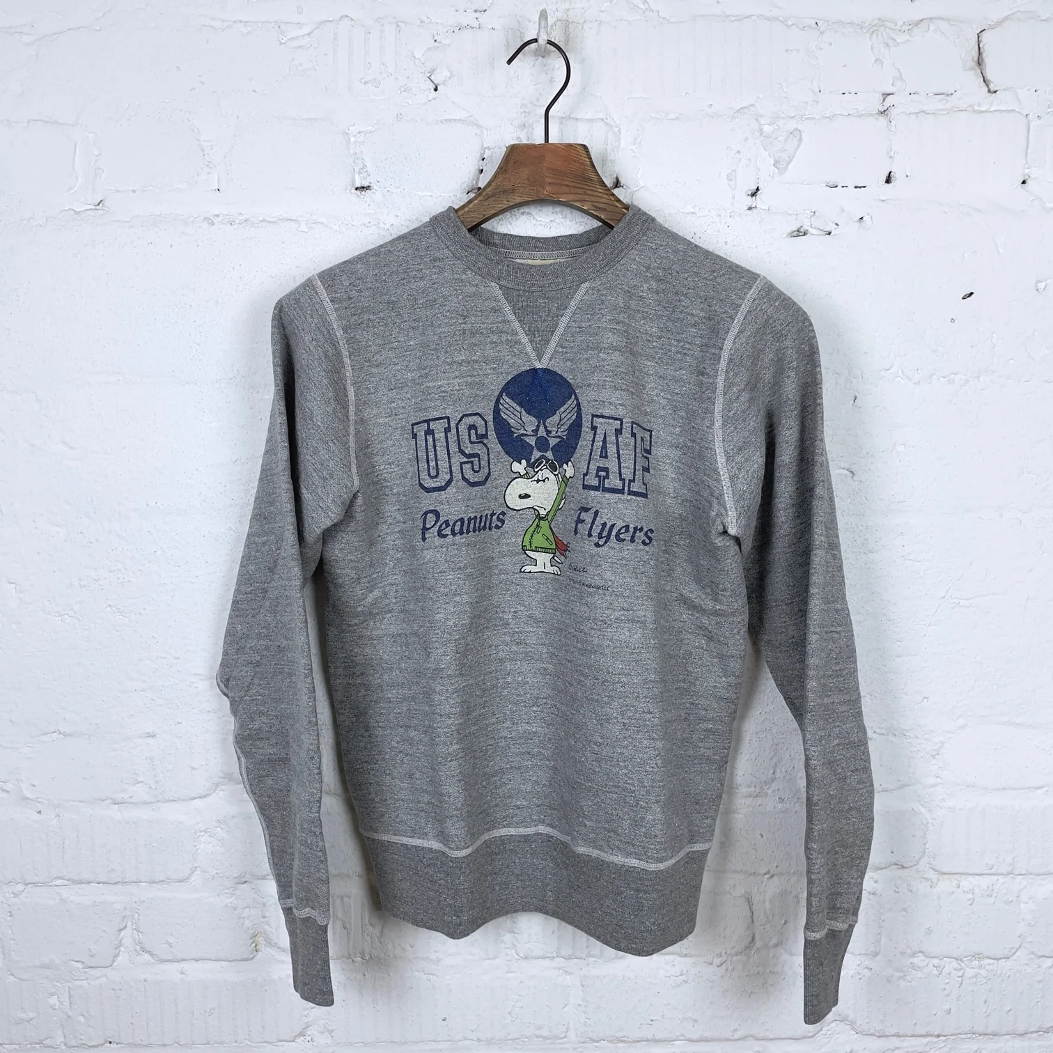 buzz rickson's | br69272 set-in crew sweat x peanuts flyers - grey