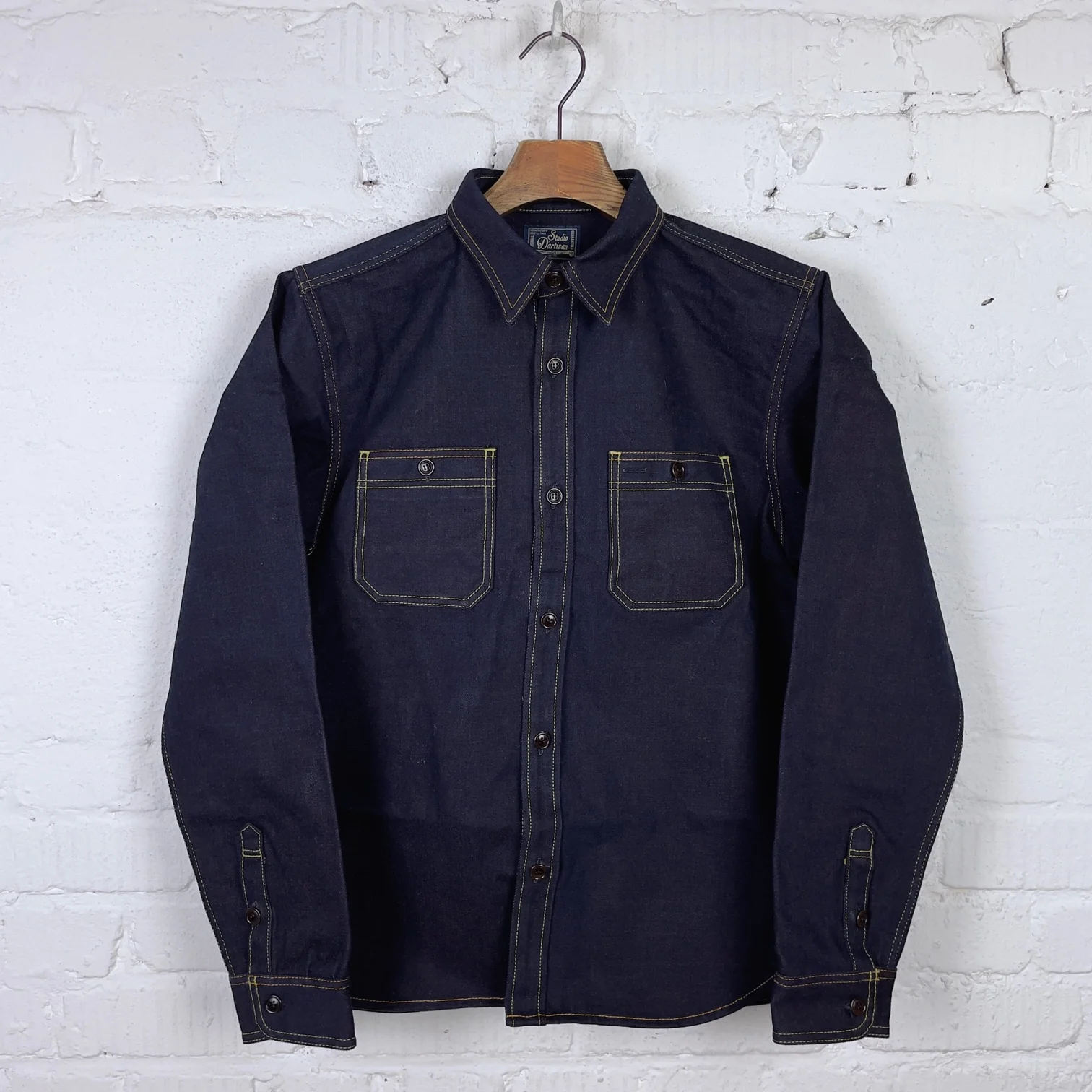 studio d'artisan | d5702 15oz aishibuzome selvedge denim work shirt in indigo