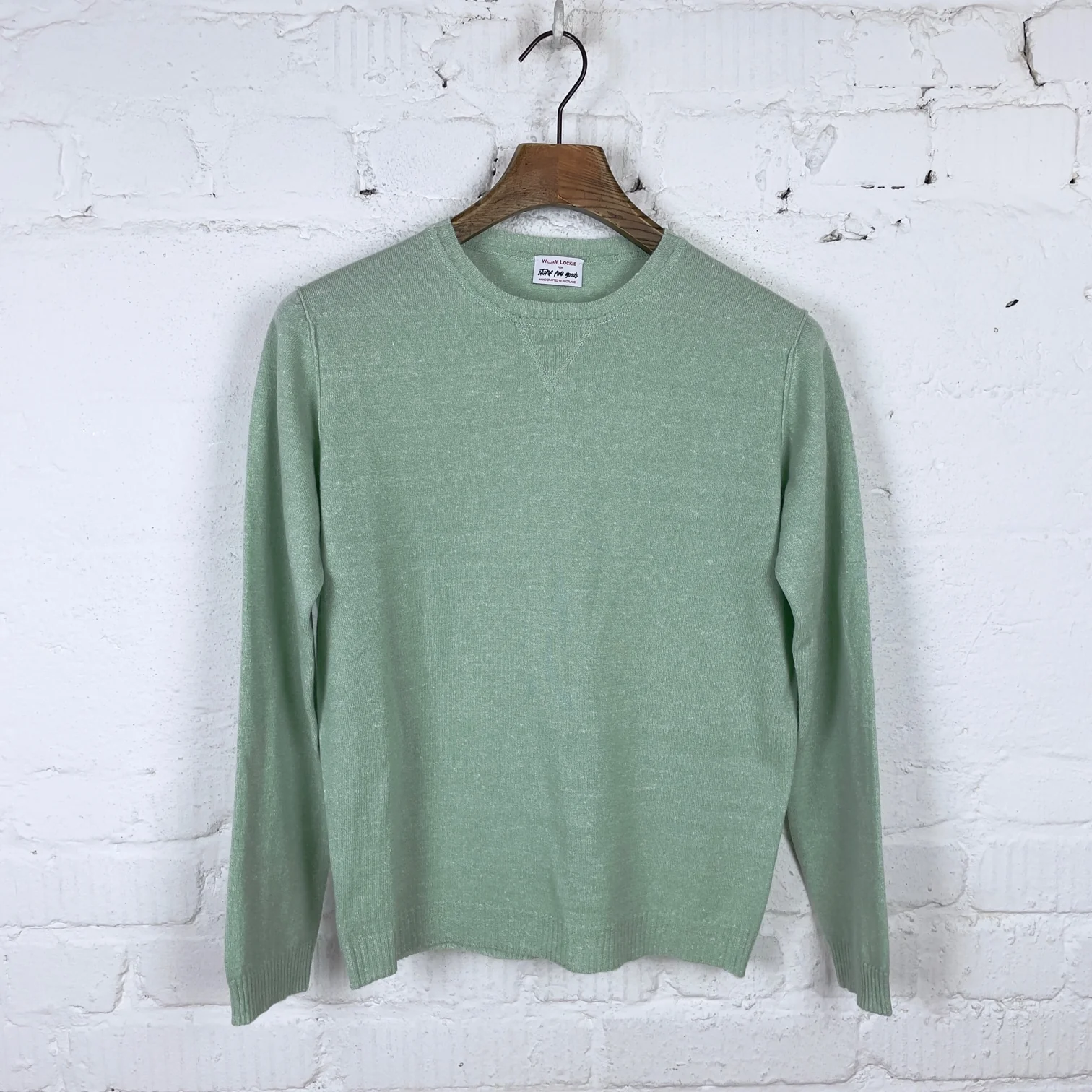 william lockie x stuf|f | vintage crew inset sweater cashmere-linen - aniseed