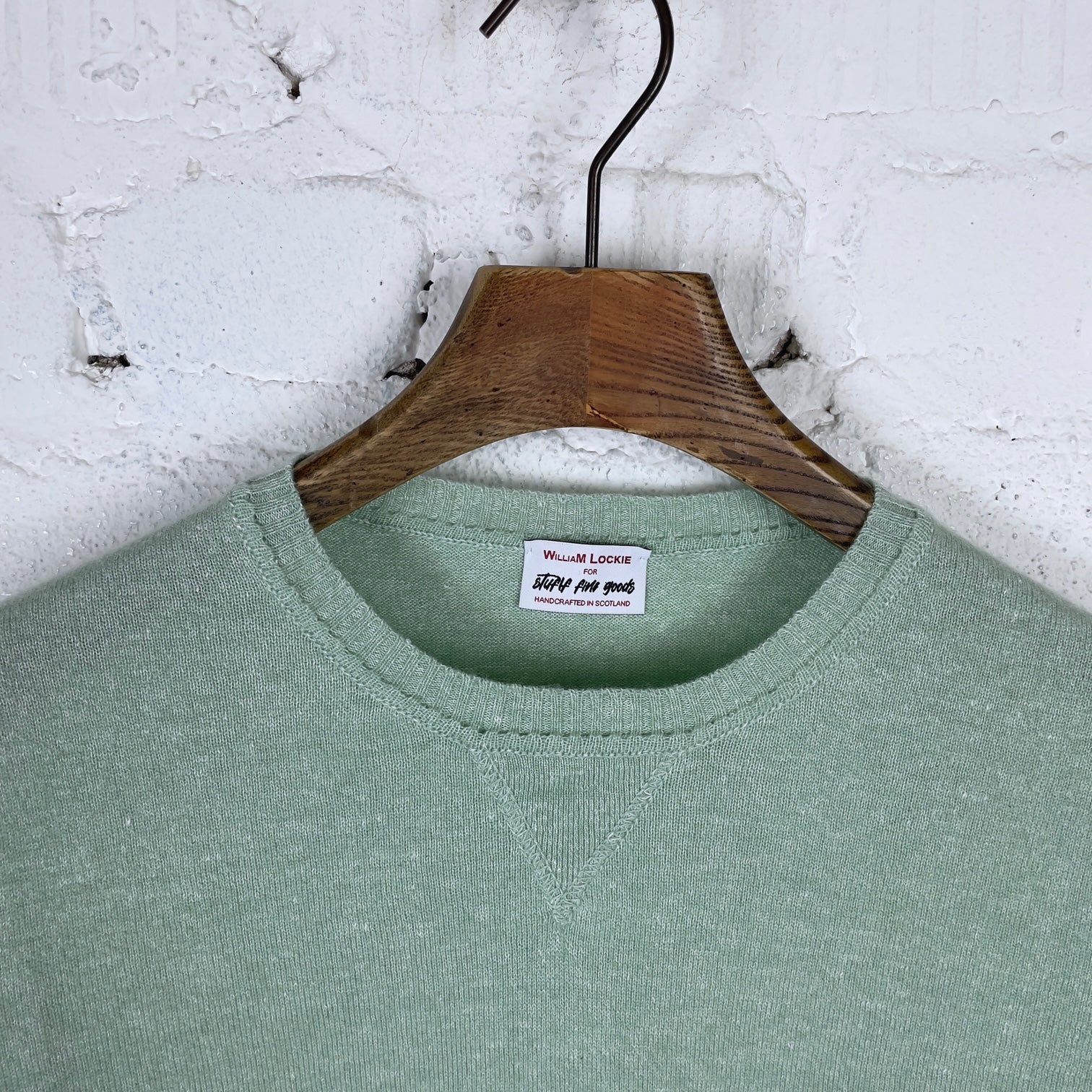 william lockie x stuf|f | vintage crew inset sweater cashmere-linen - aniseed - Image 3