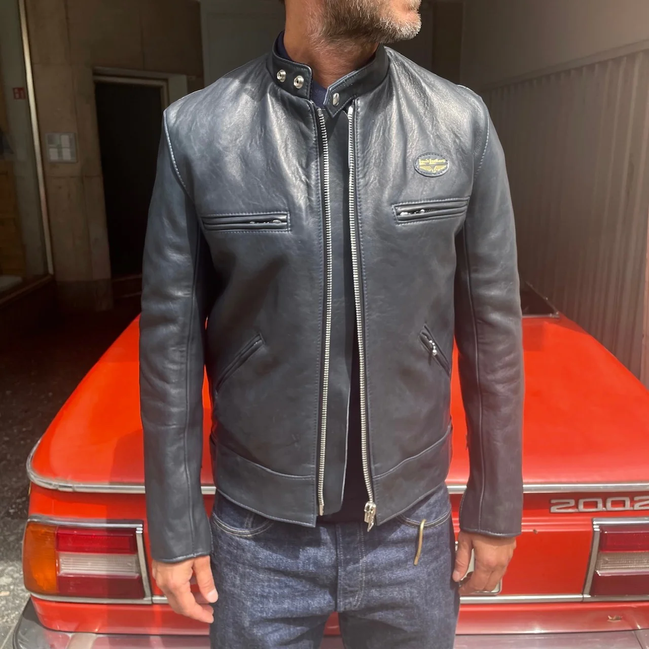lewis leathers | super sportsman no.68 navy sheepskin - Image 3