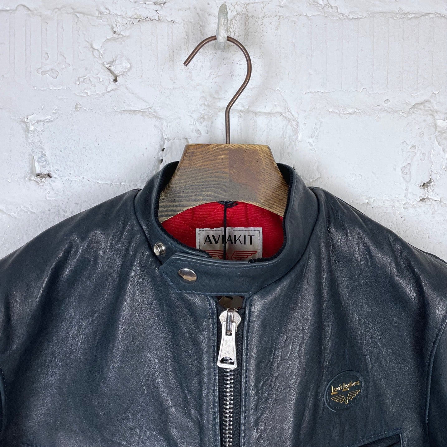 lewis leathers | super sportsman no.68 navy sheepskin - Image 5