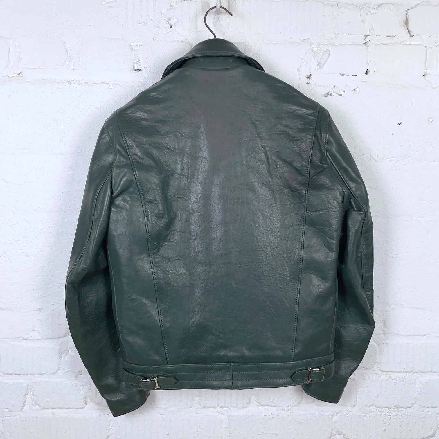 lewis leathers x stuf|f | 441 green sheepskin "cyclone" jacket (long type) - Image 8