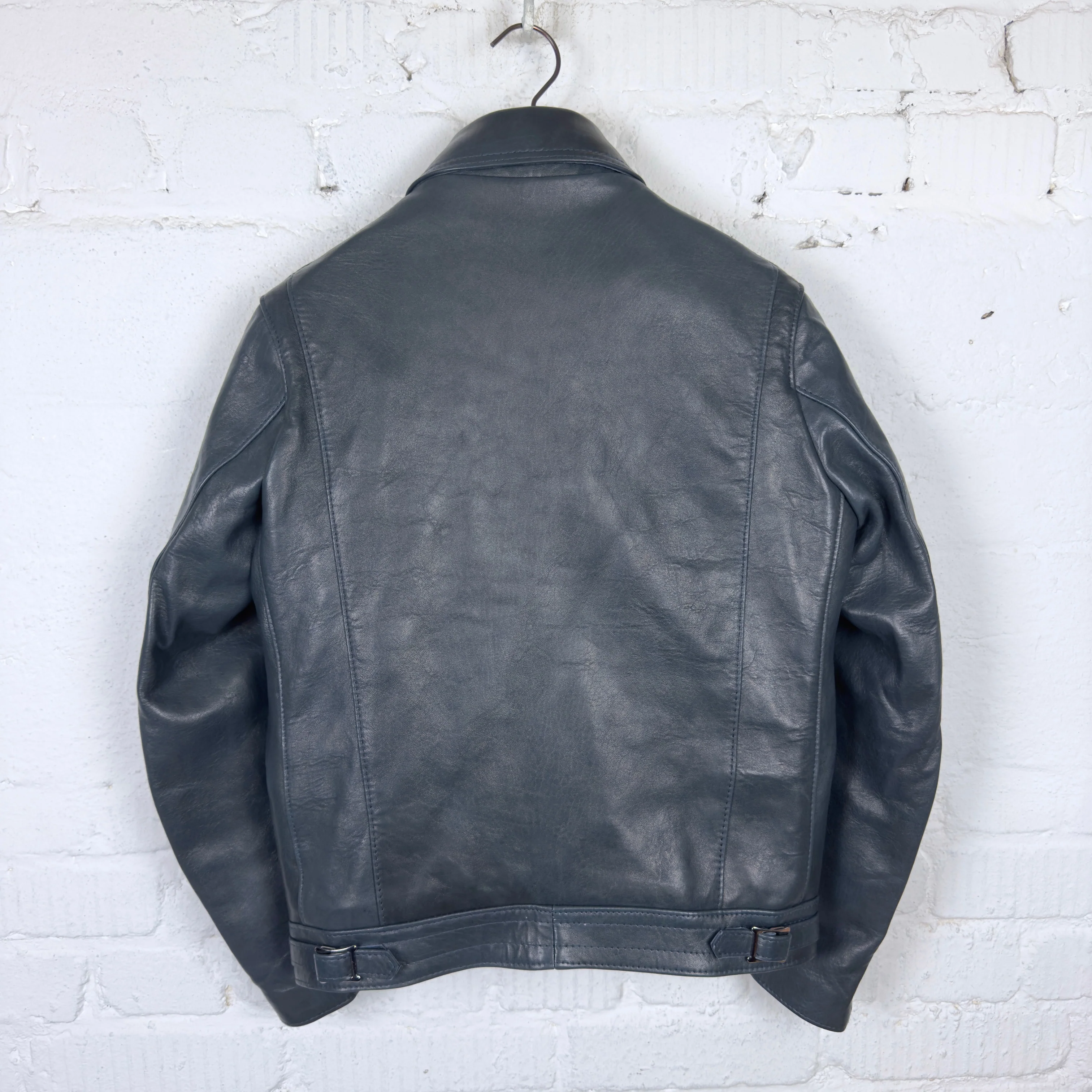 lewis leathers x stuf|f | 441uk navy sheepskin "cyclone" jacket (long type) - Image 6