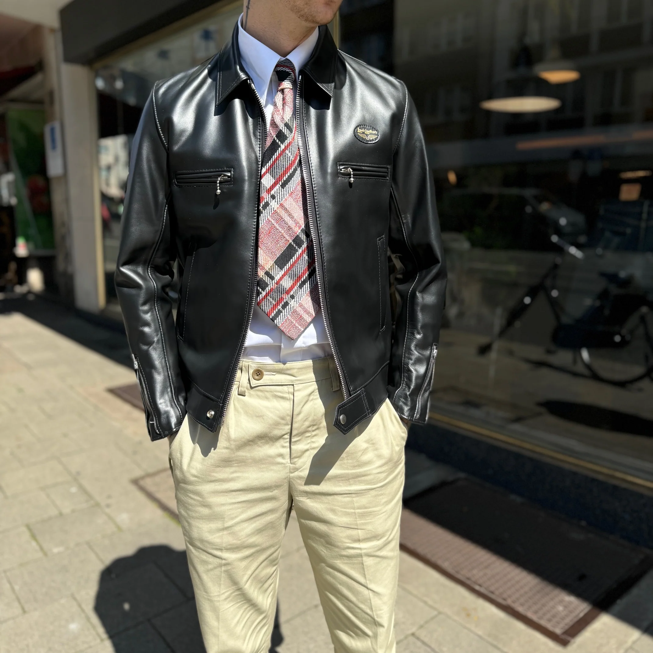 lewis leathers x stuf|f | 551uk black horse "dominator" jacket (long type) - Image 2