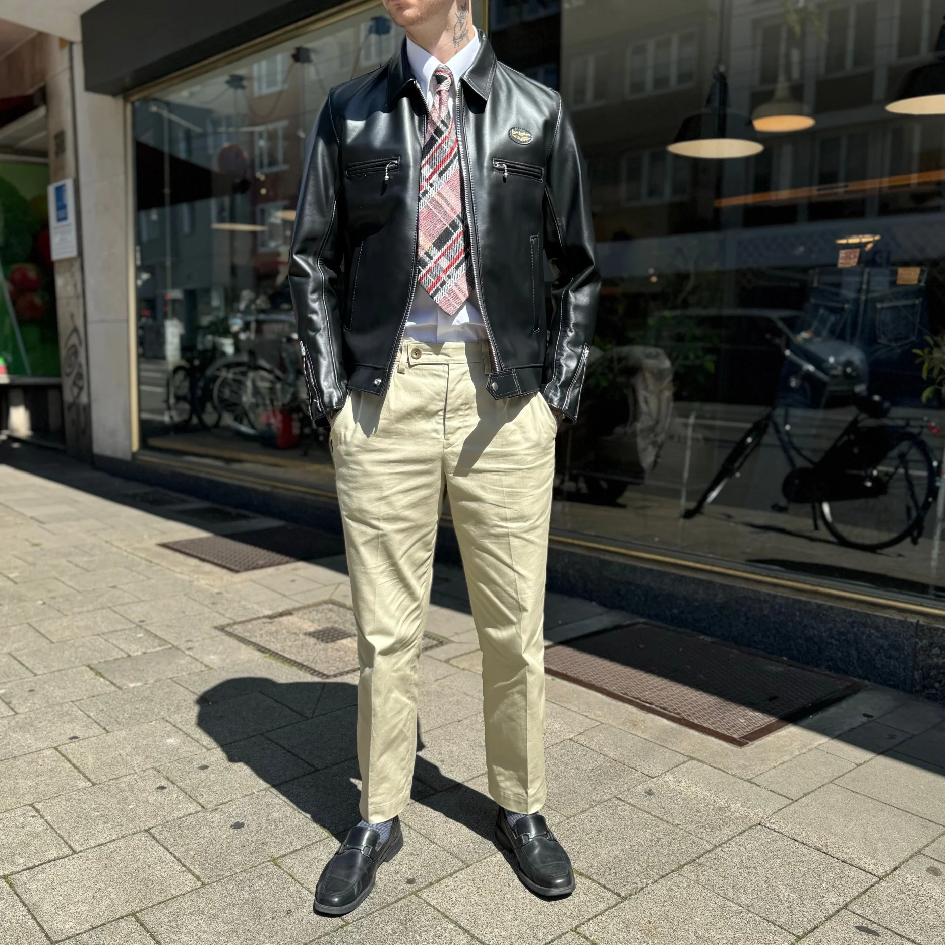 lewis leathers x stuf|f | 551uk black horse "dominator" jacket (long type) - Image 3