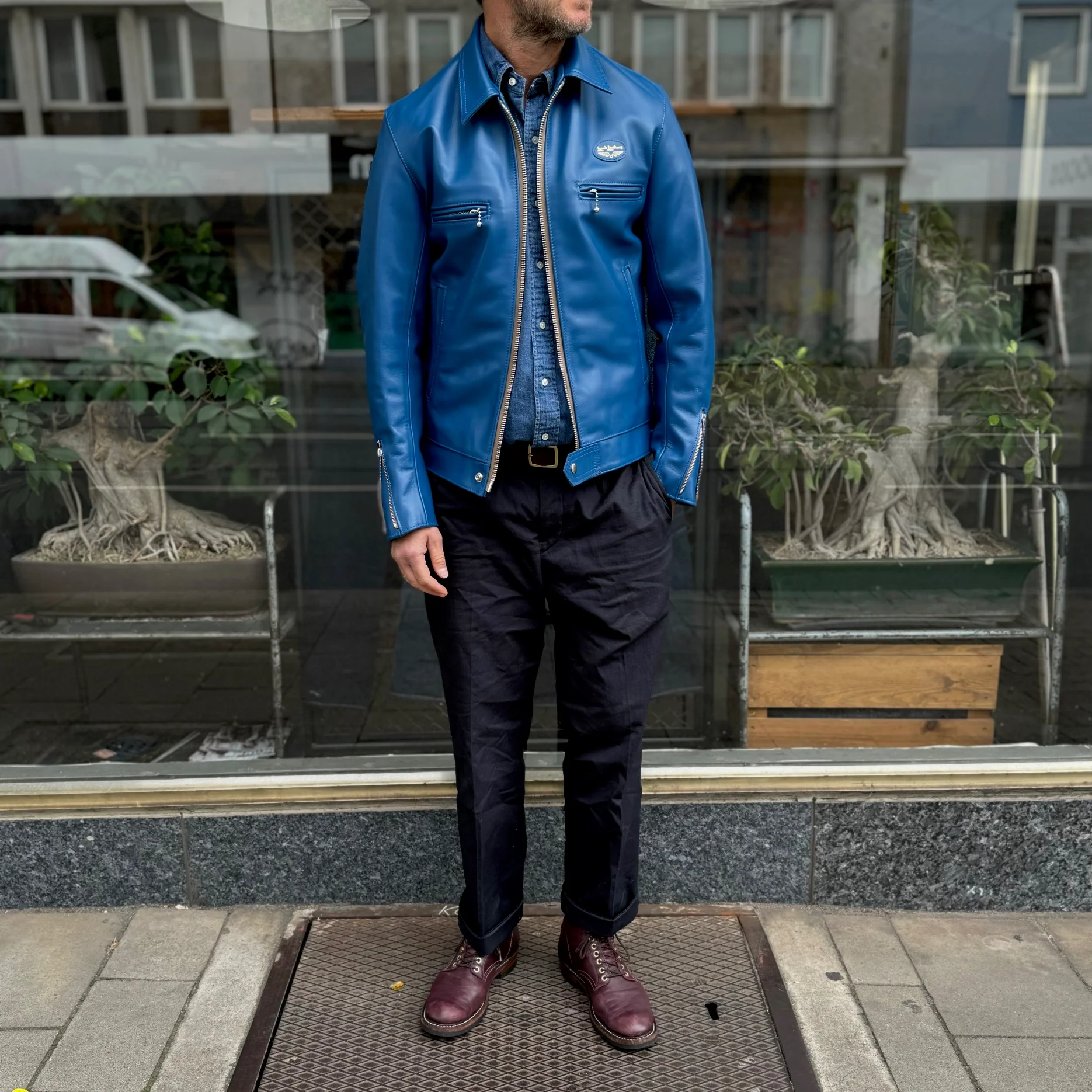 lewis leathers x stuf|f | 551uk blue horse "dominator" jacket (long type) - Image 2