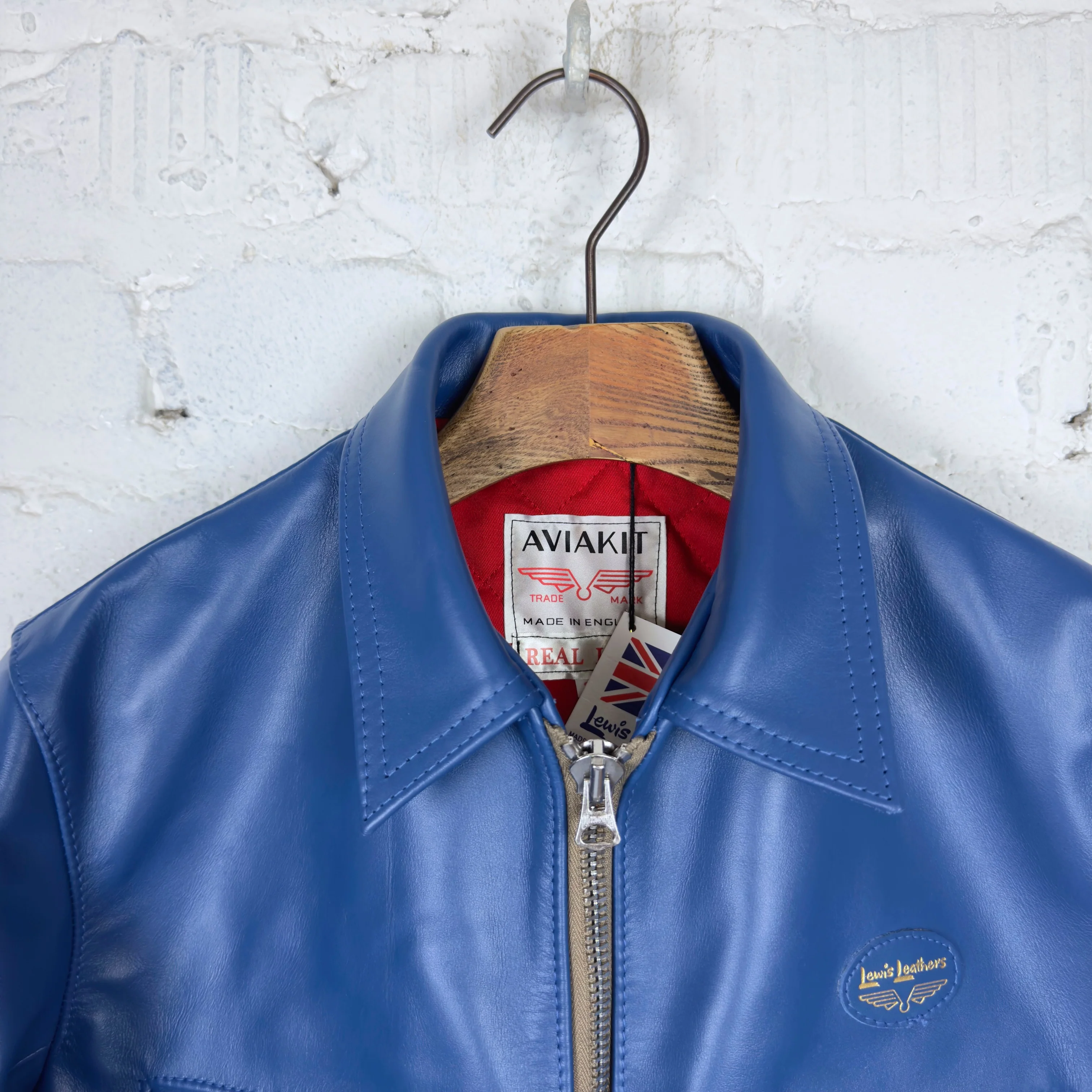 lewis leathers x stuf|f | 551uk blue horse "dominator" jacket (long type) - Image 4