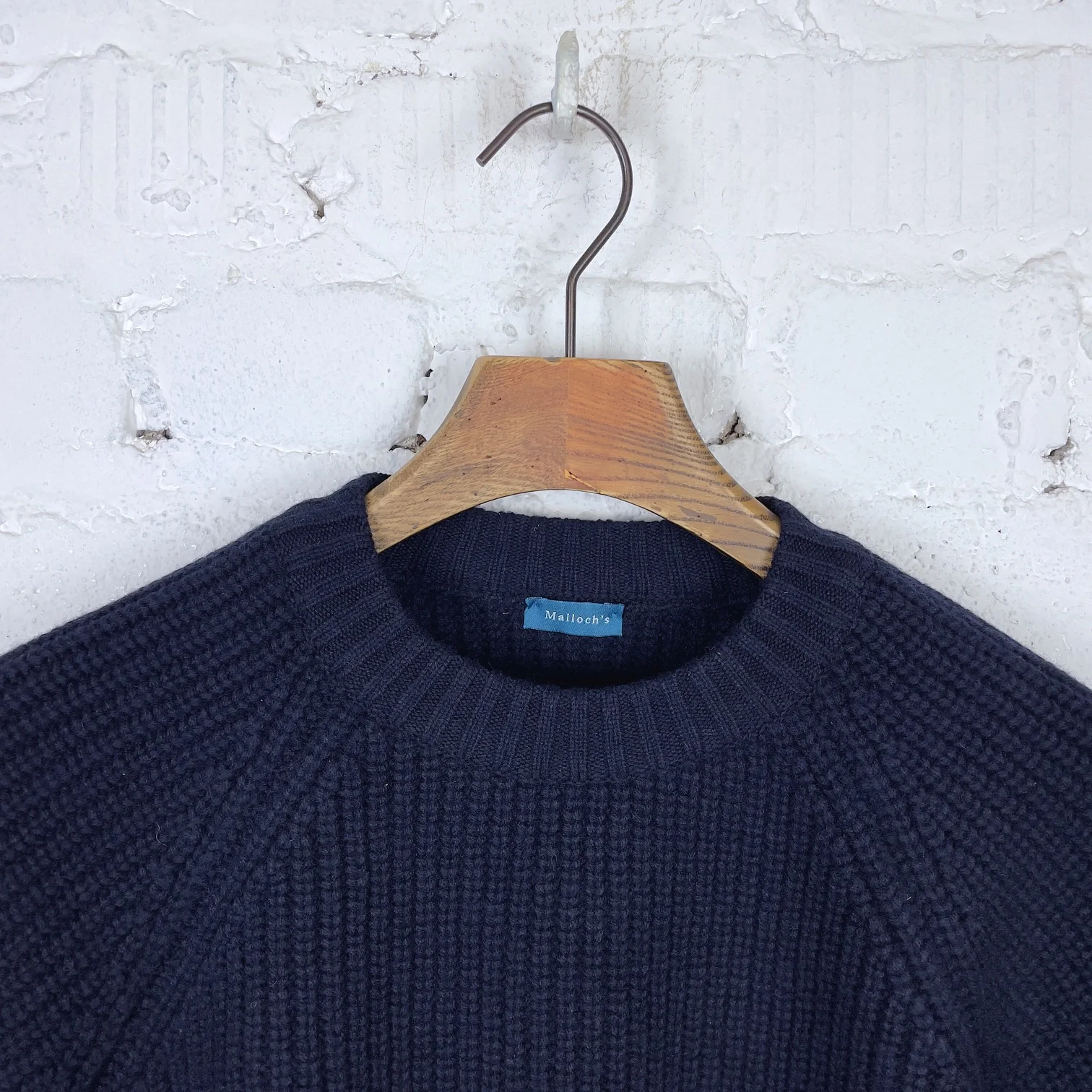 malloch's | navy kielder fisherman's jumper - Image 3