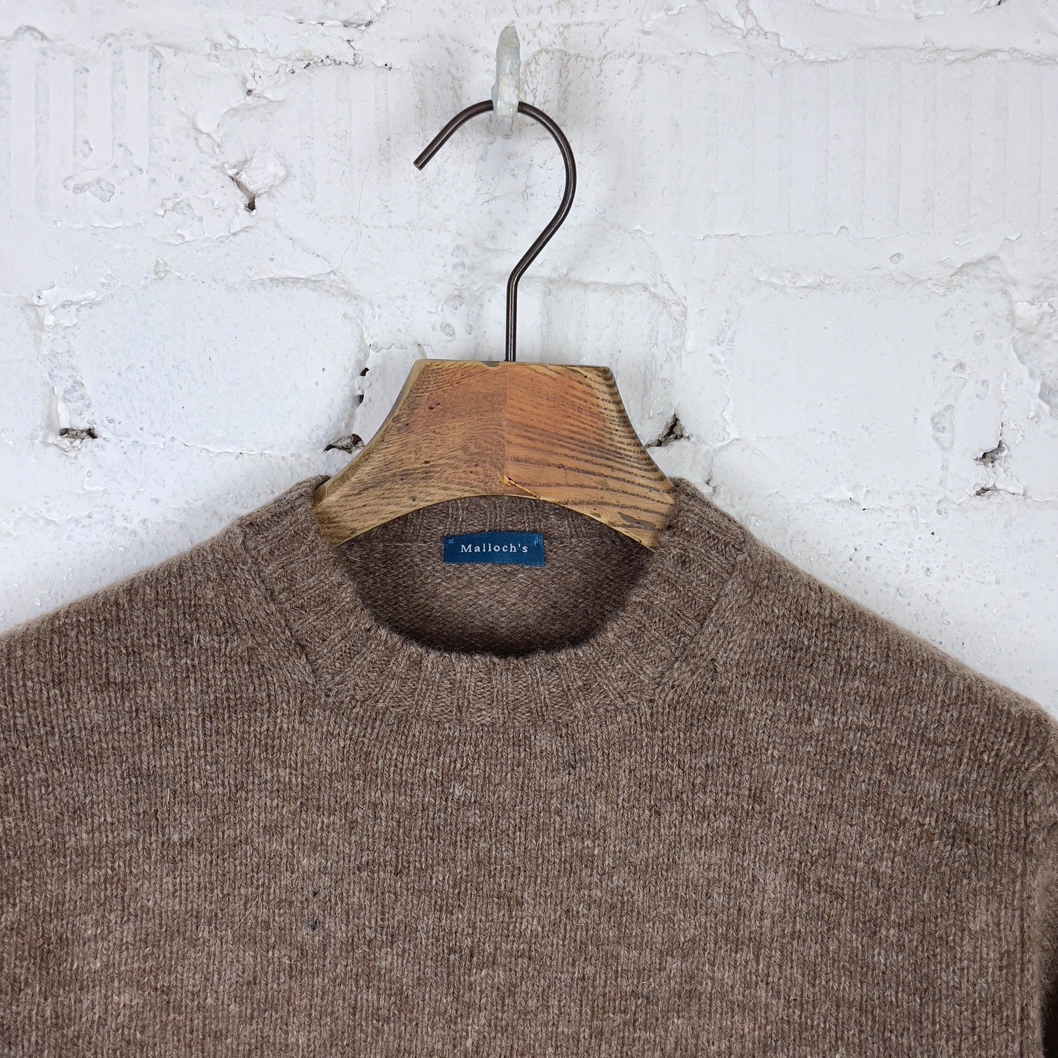 malloch's | nutmeg wreay shetland wool crew neck - Image 4