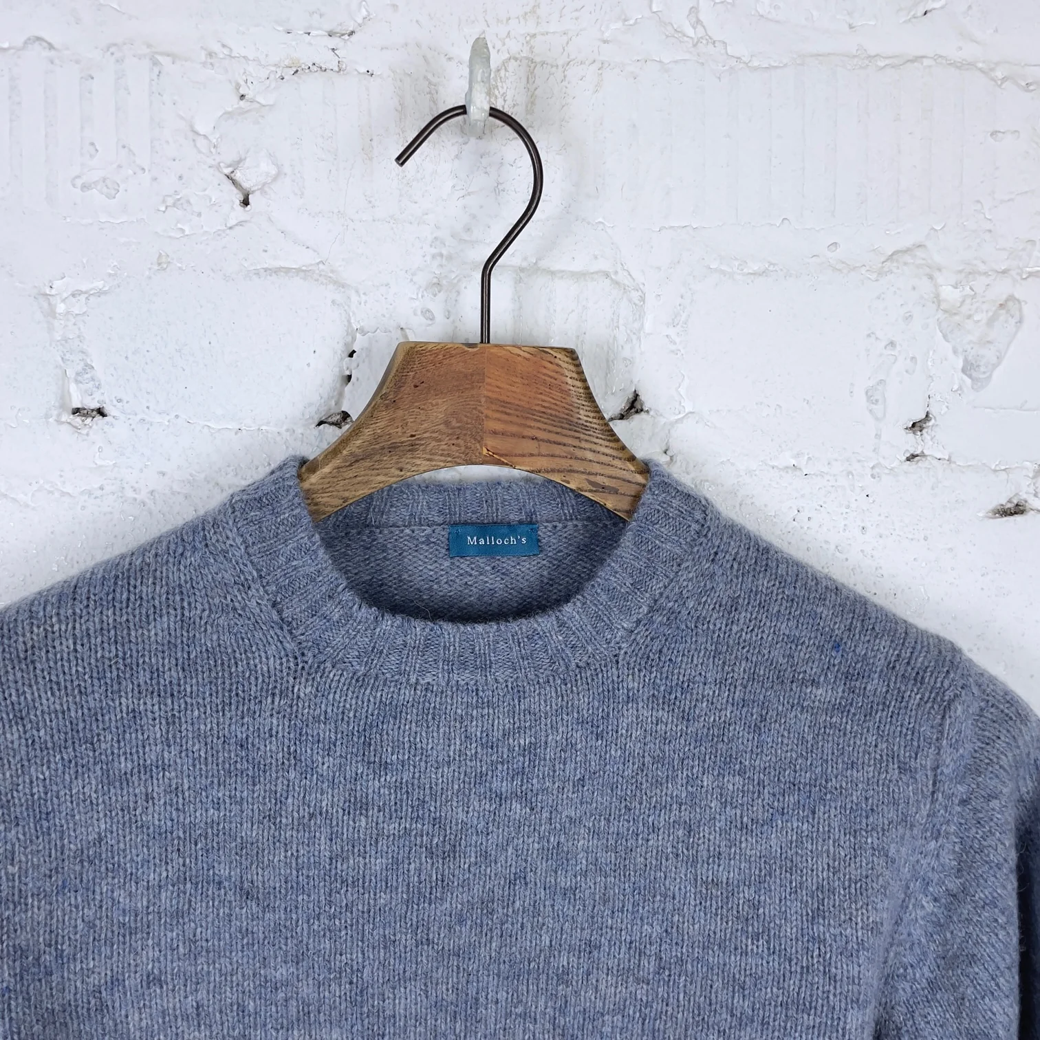 malloch's | pale blue wreay shetland wool crew neck - Image 4