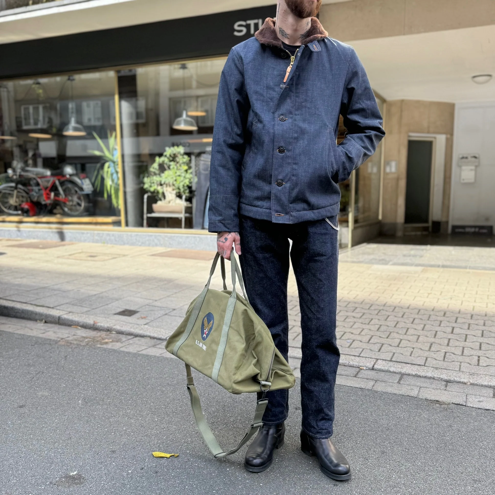manifattura ceccarelli | 7061b-cd denim deck jacket candiani - Image 2