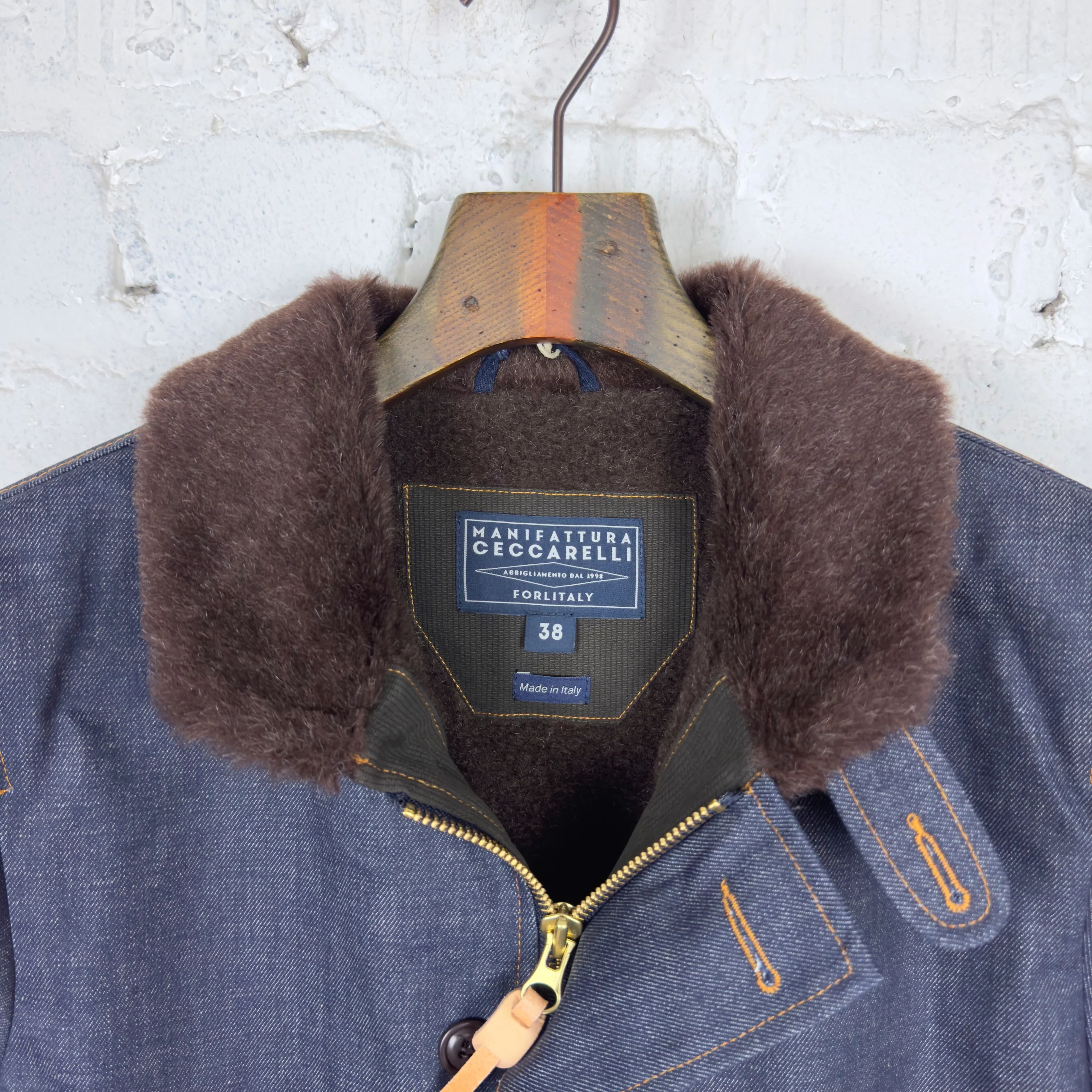 manifattura ceccarelli | 7061b-cd denim deck jacket candiani - Image 5