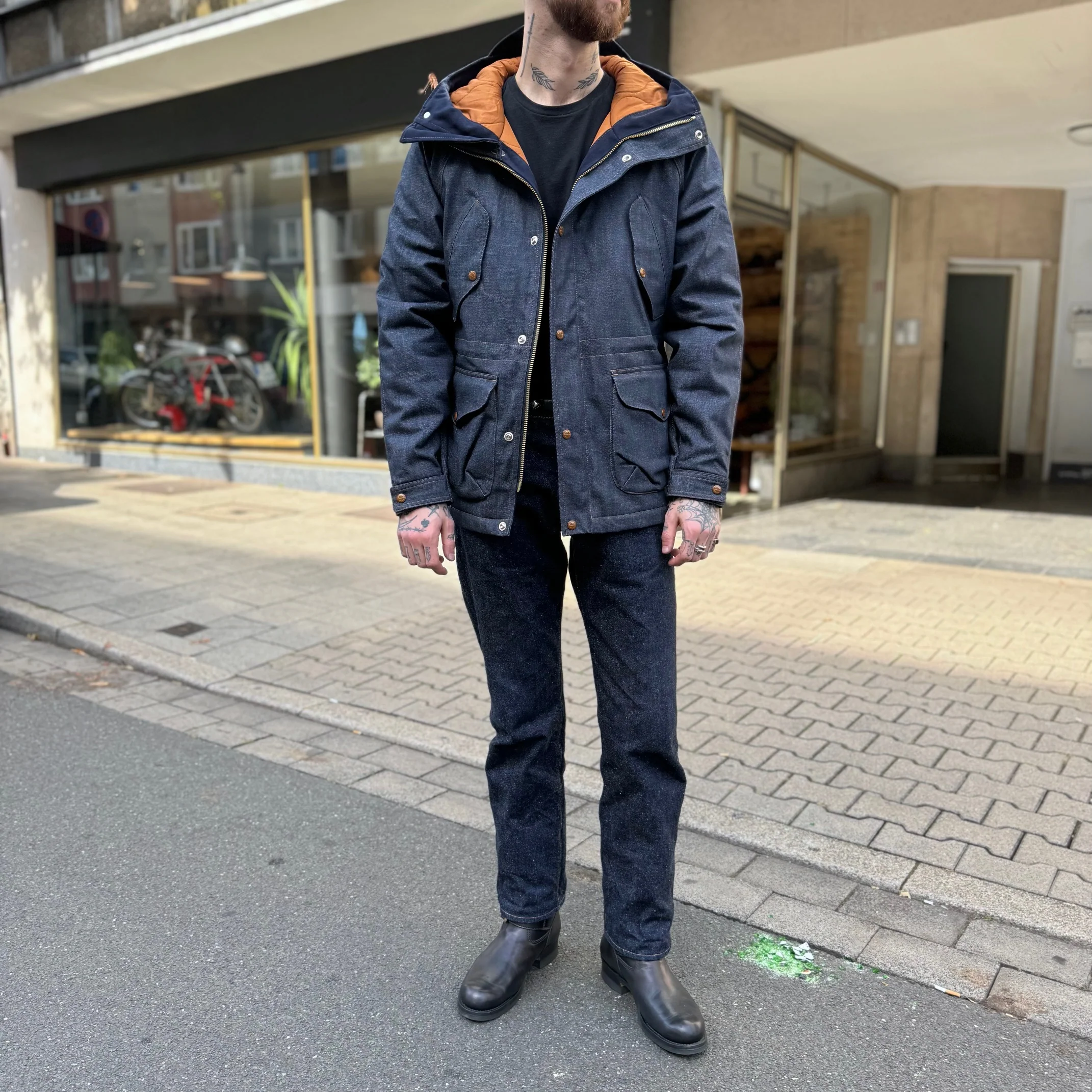 manifattura ceccarelli | 7091-cd denim new fisherman parka candiani - Image 2