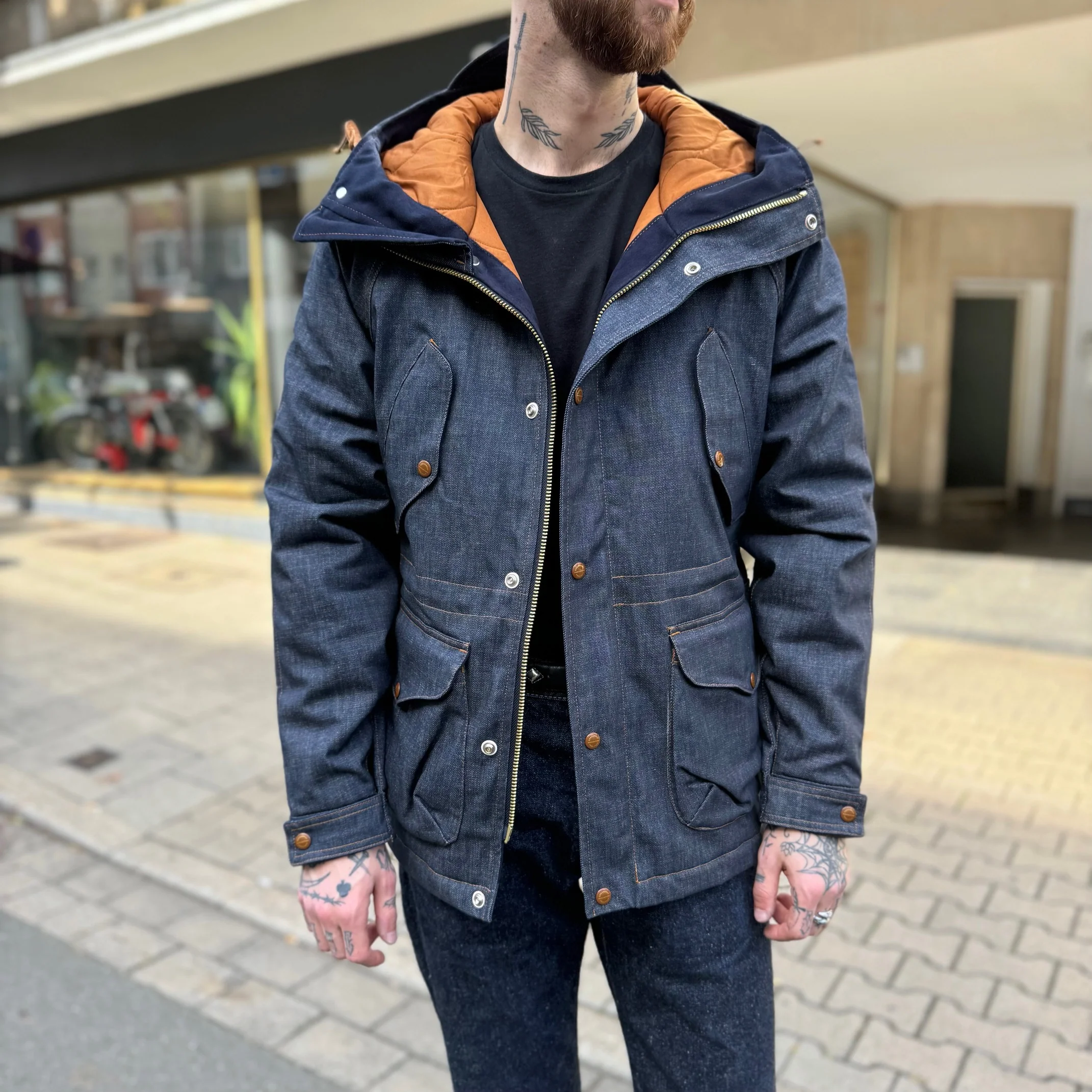 manifattura ceccarelli | 7091-cd denim new fisherman parka candiani - Image 3