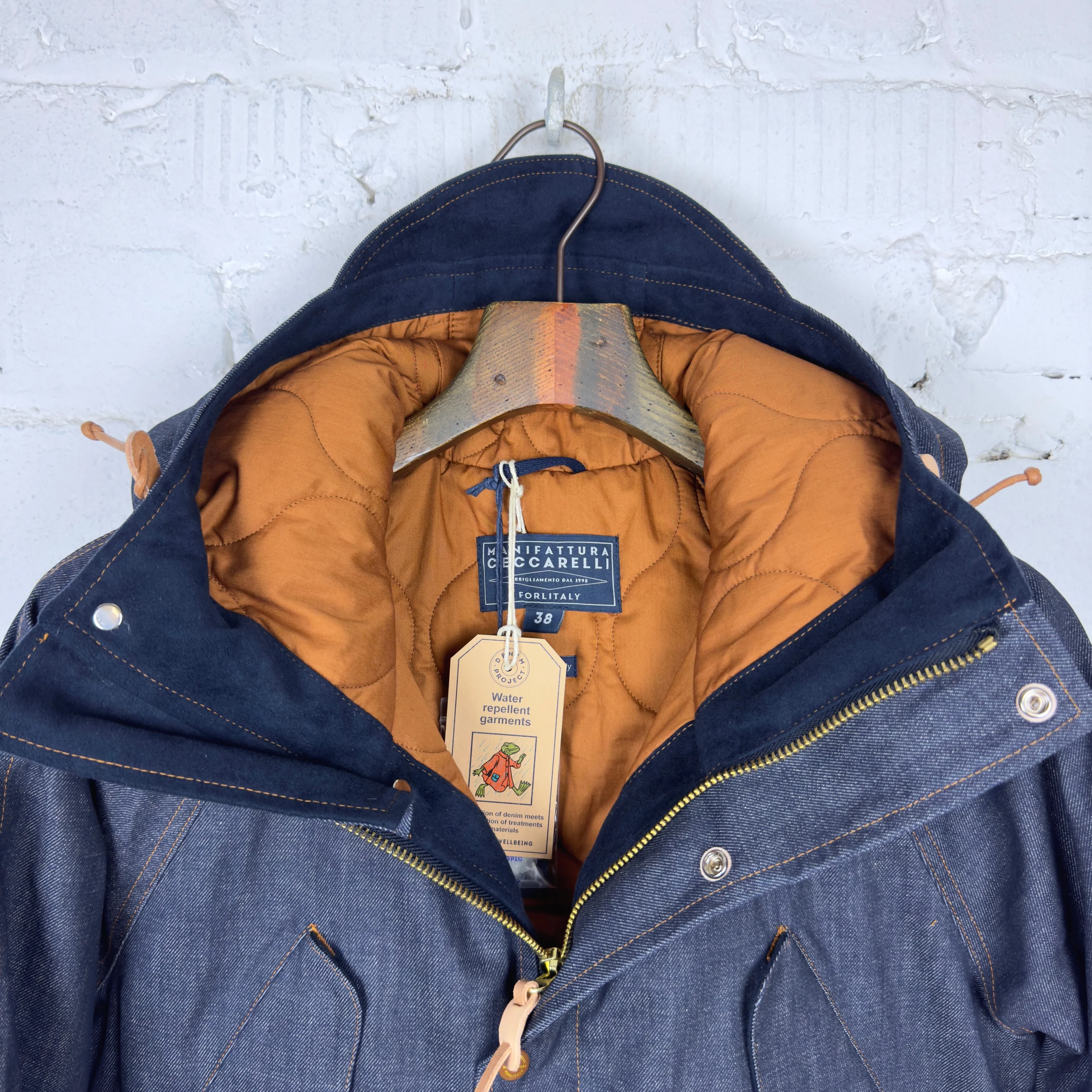 manifattura ceccarelli | 7091-cd denim new fisherman parka candiani - Image 5