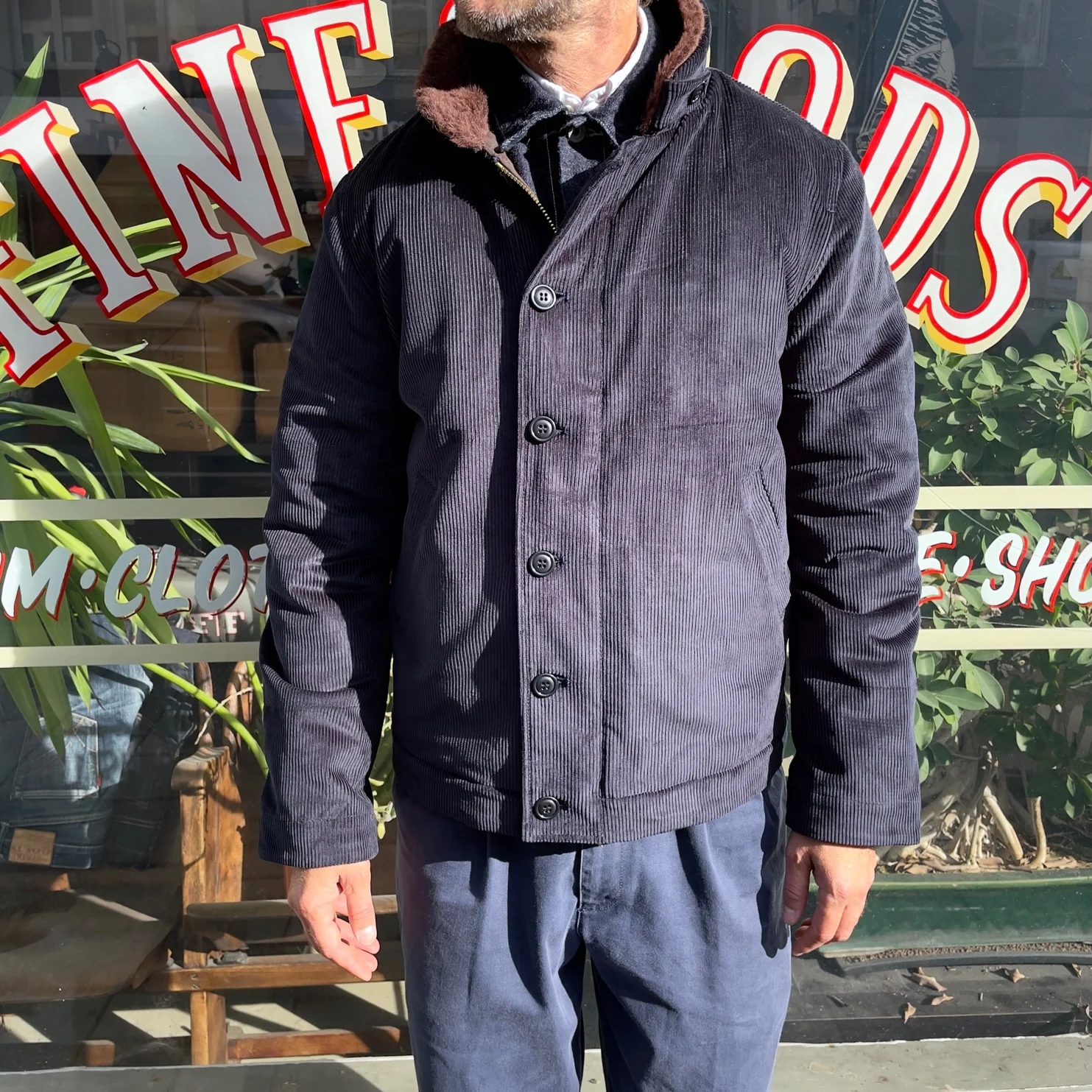 manifattura ceccarelli | 7162 qk corduroy deck jacket navy - Image 3