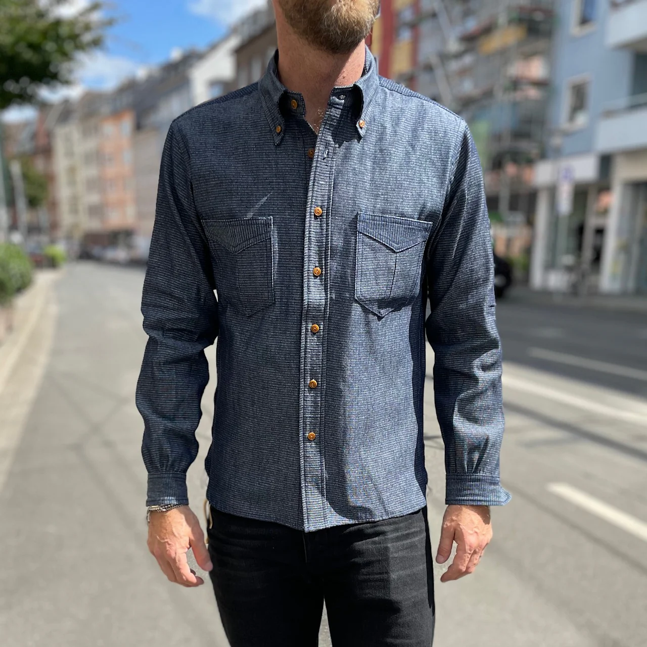 mister freedom | berkeley shirt l-s - nos indigo dobby - Image 2