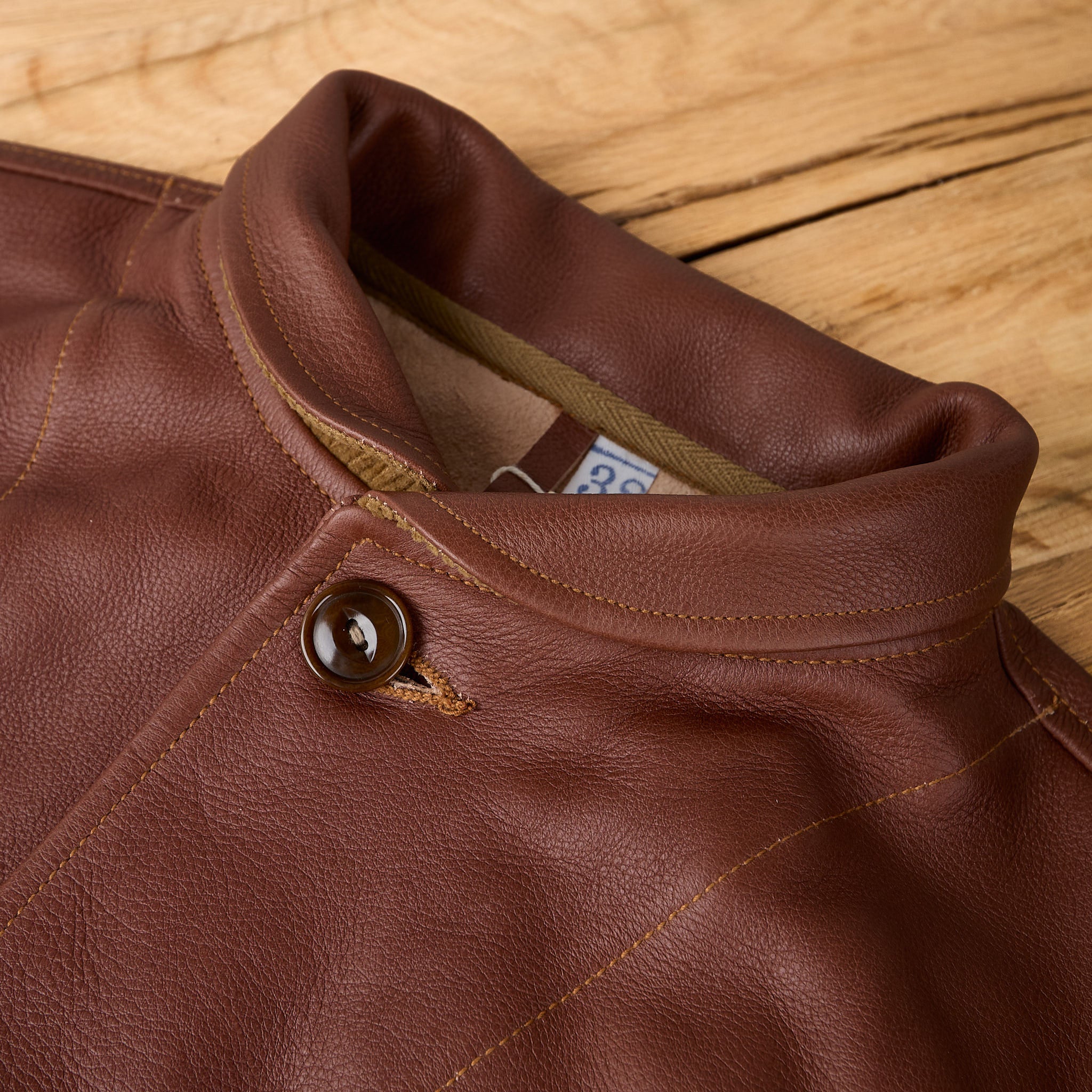 mister freedom | campus jacket - "bison" - brown veg-tan leather - Image 5