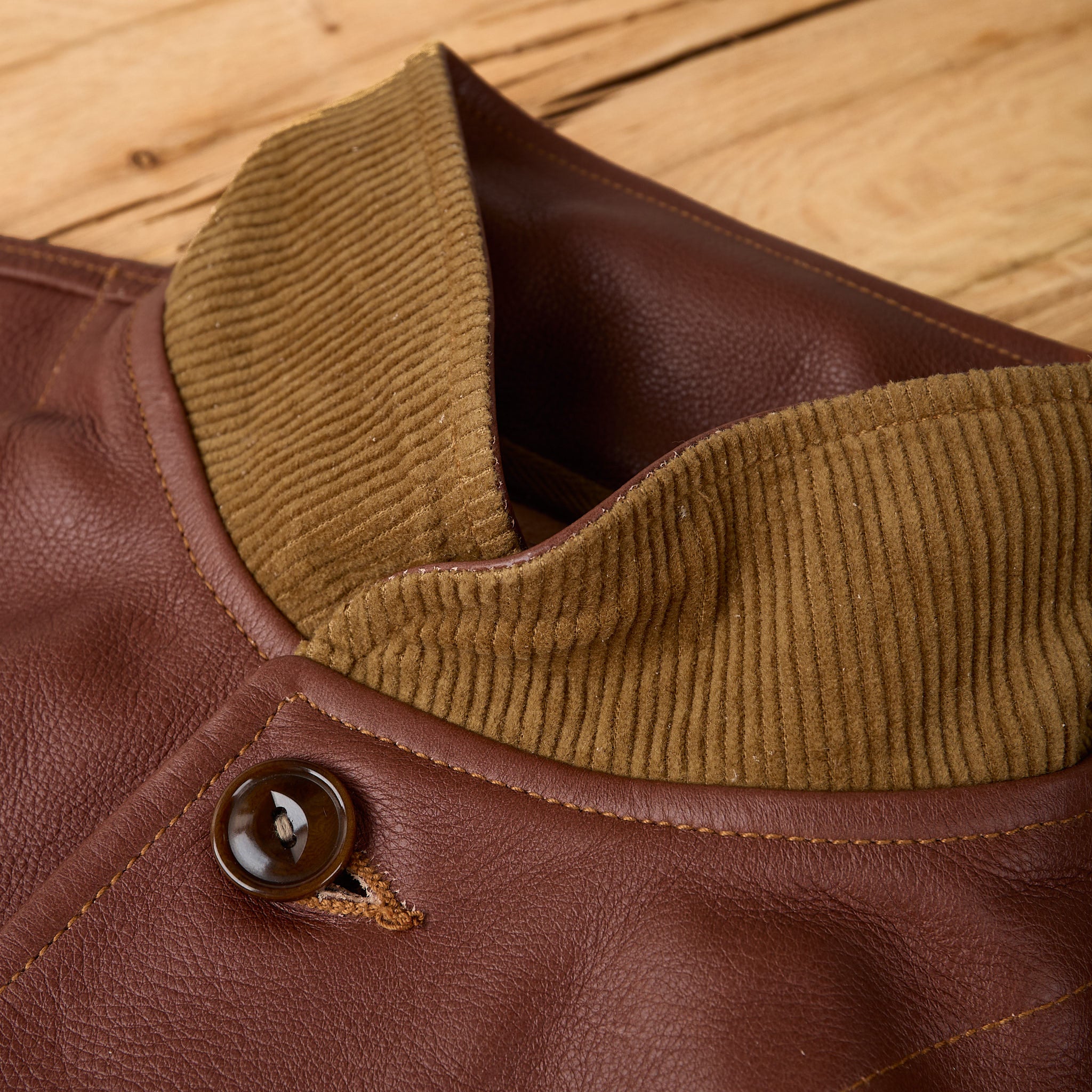 mister freedom | campus jacket - "bison" - brown veg-tan leather - Image 6