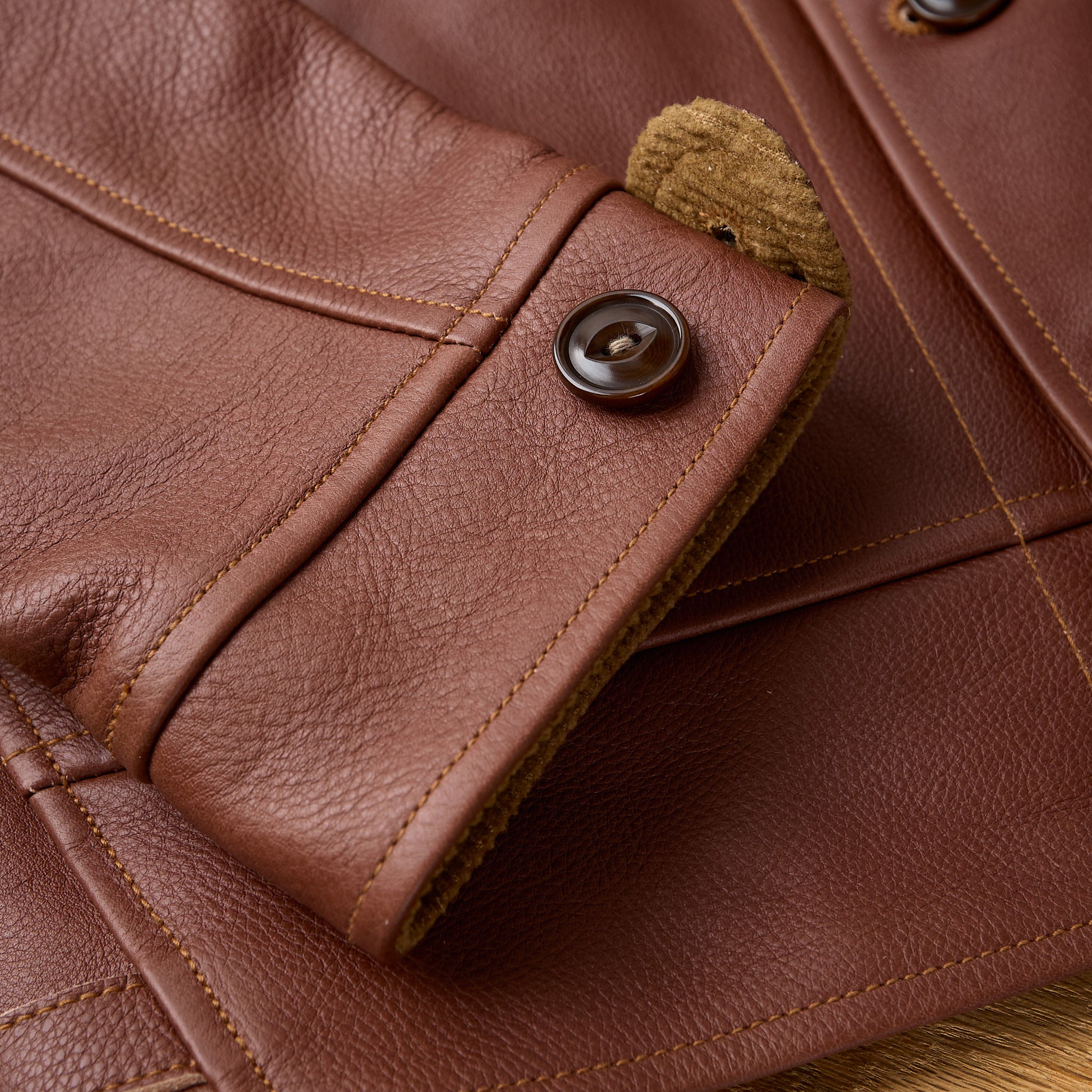 mister freedom | campus jacket - "bison" - brown veg-tan leather - Image 7