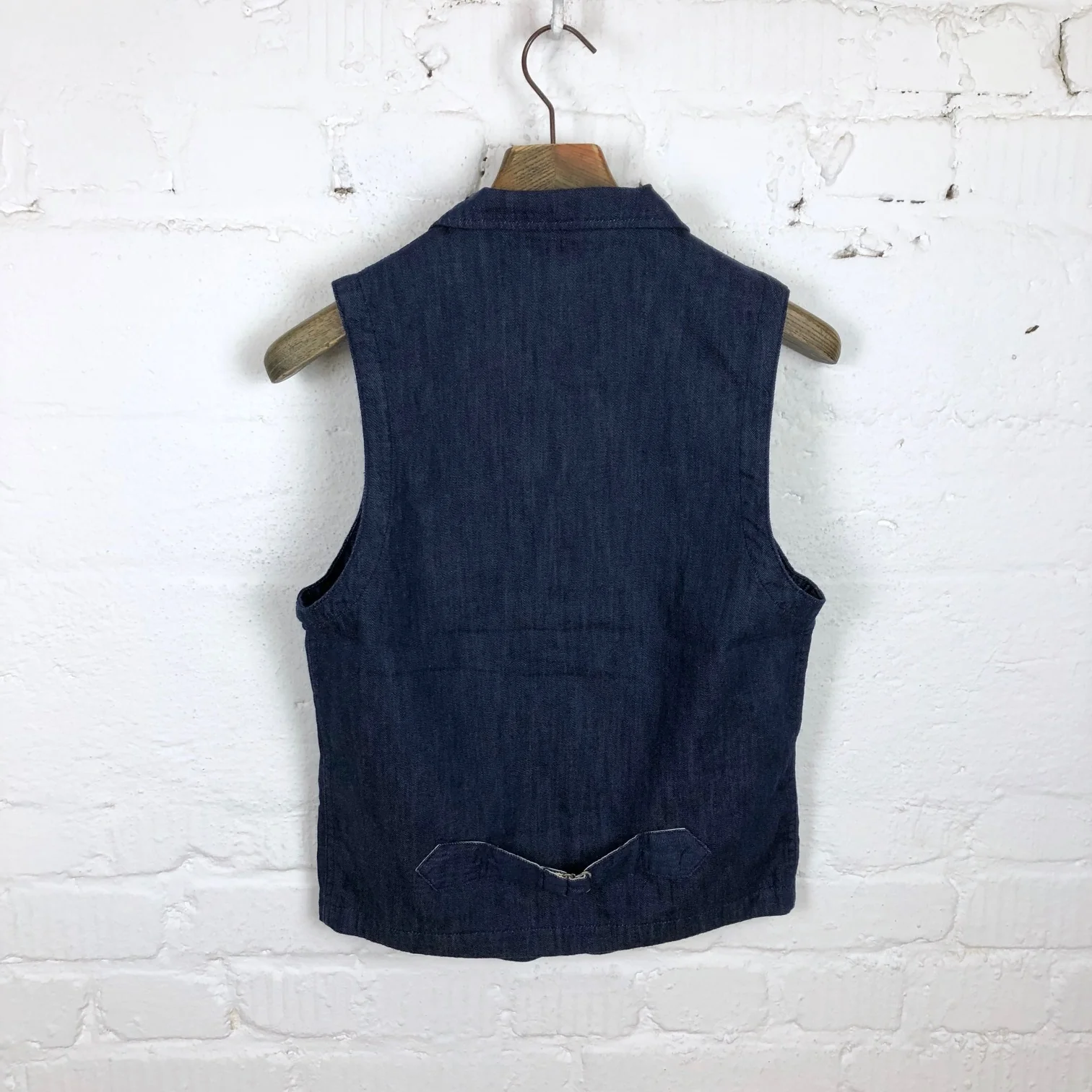momotaro | 04-040 shin denim shawl collar vest indigo - Image 4