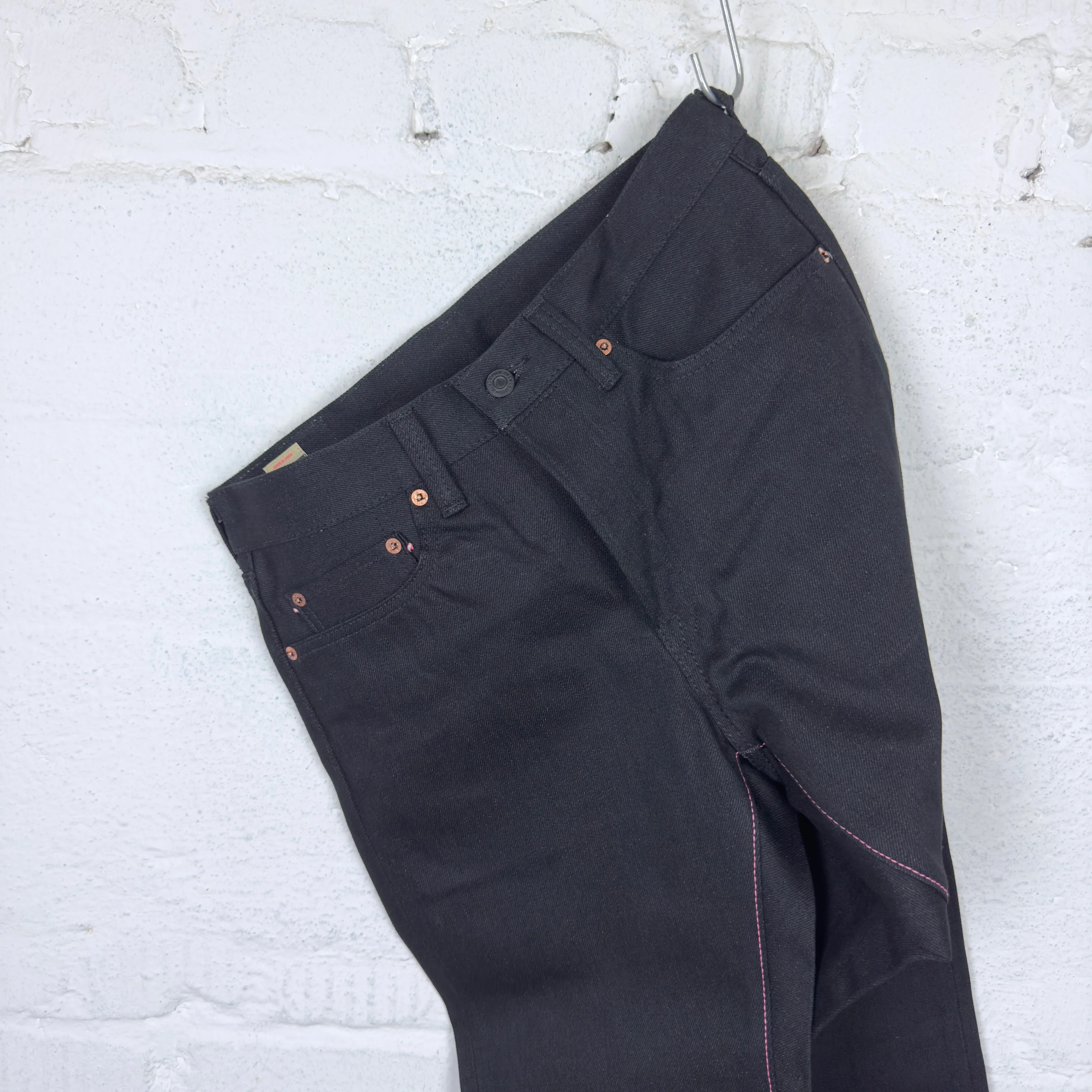 momotaro | 0605-b black 15.7oz zimbabwe cotton denim natural tapered - Image 4