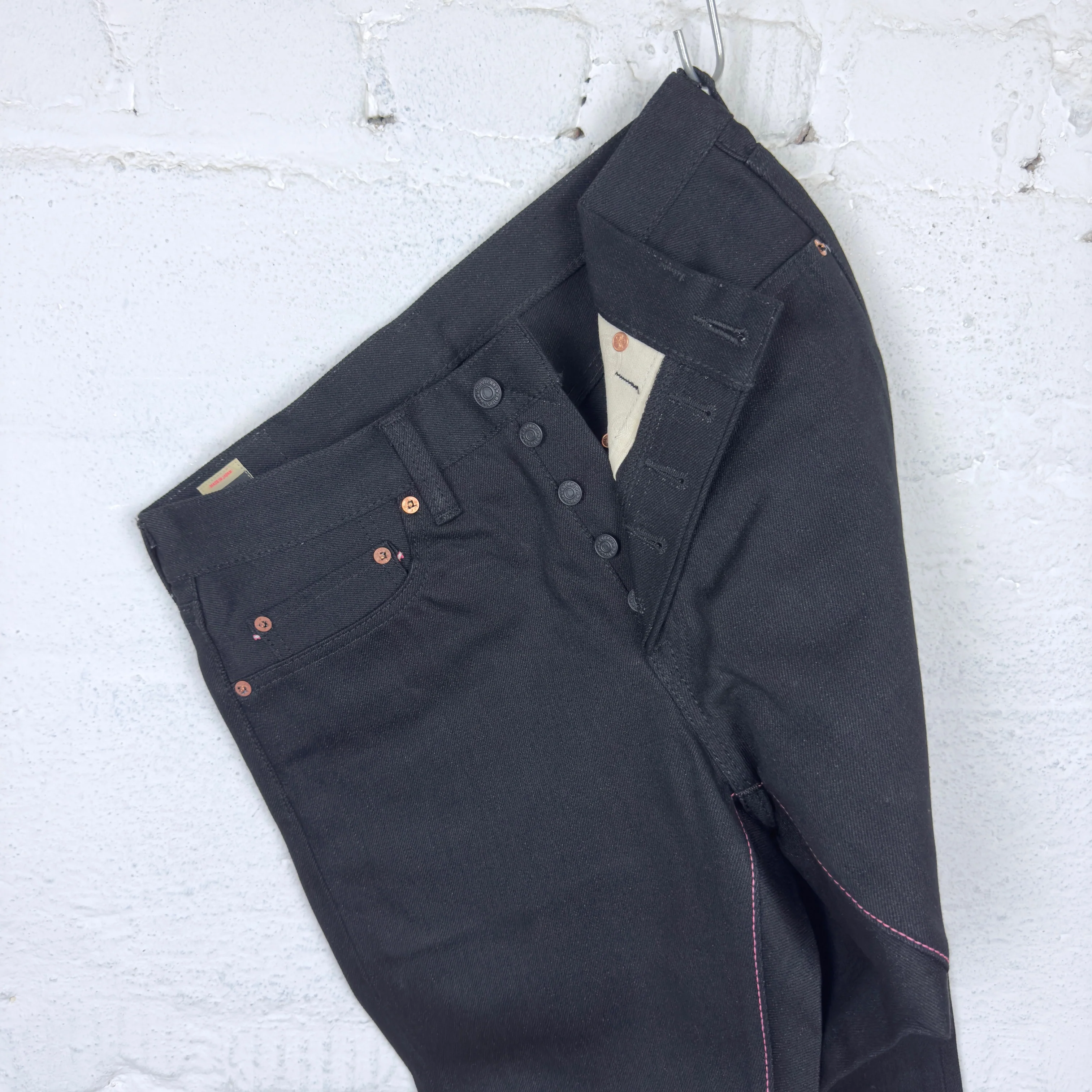momotaro | 0605-b black 15.7oz zimbabwe cotton denim natural tapered - Image 6