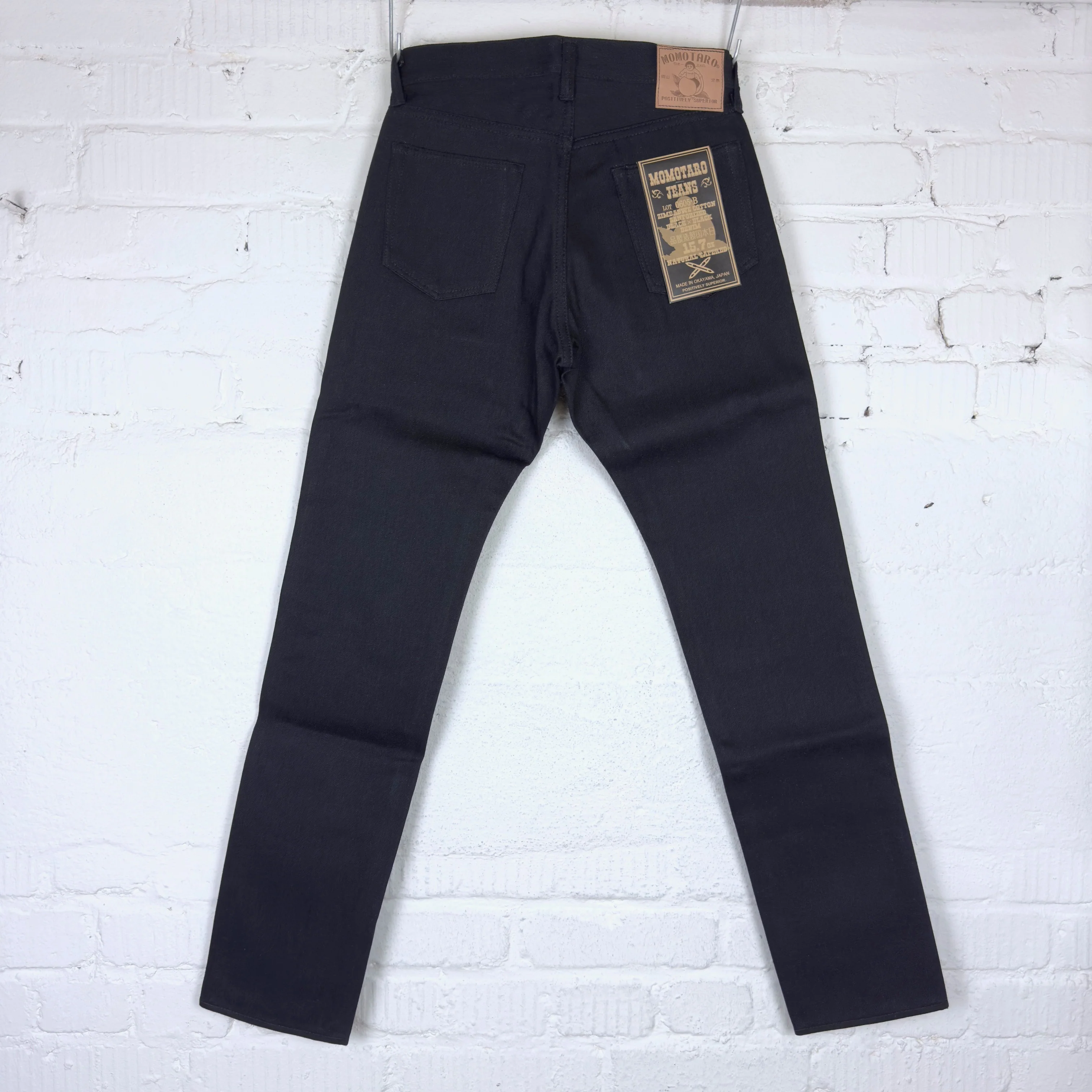 momotaro | 0605-b black 15.7oz zimbabwe cotton denim natural tapered - Image 8