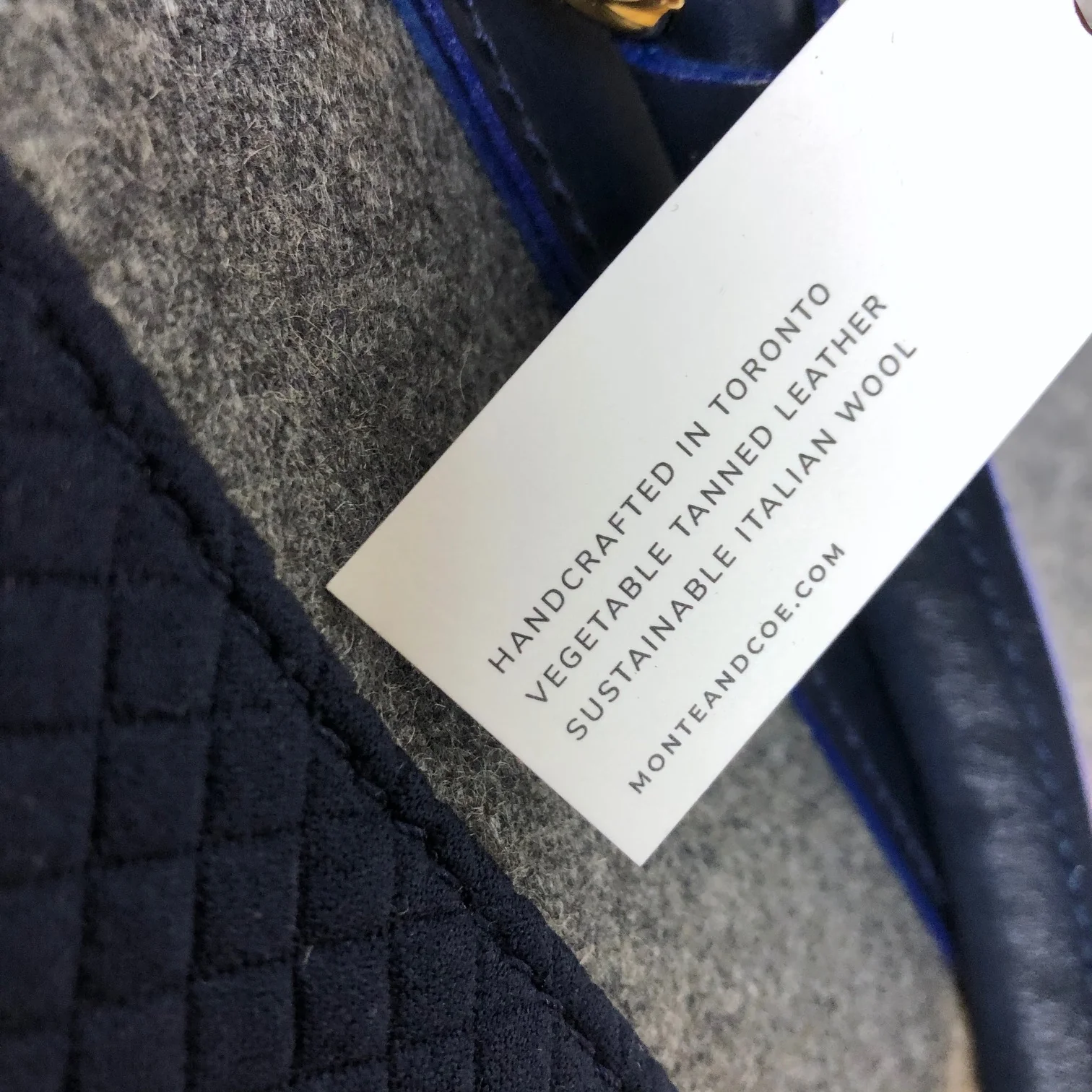 monte & coe | wool weekender bag grey and navy - Image 5