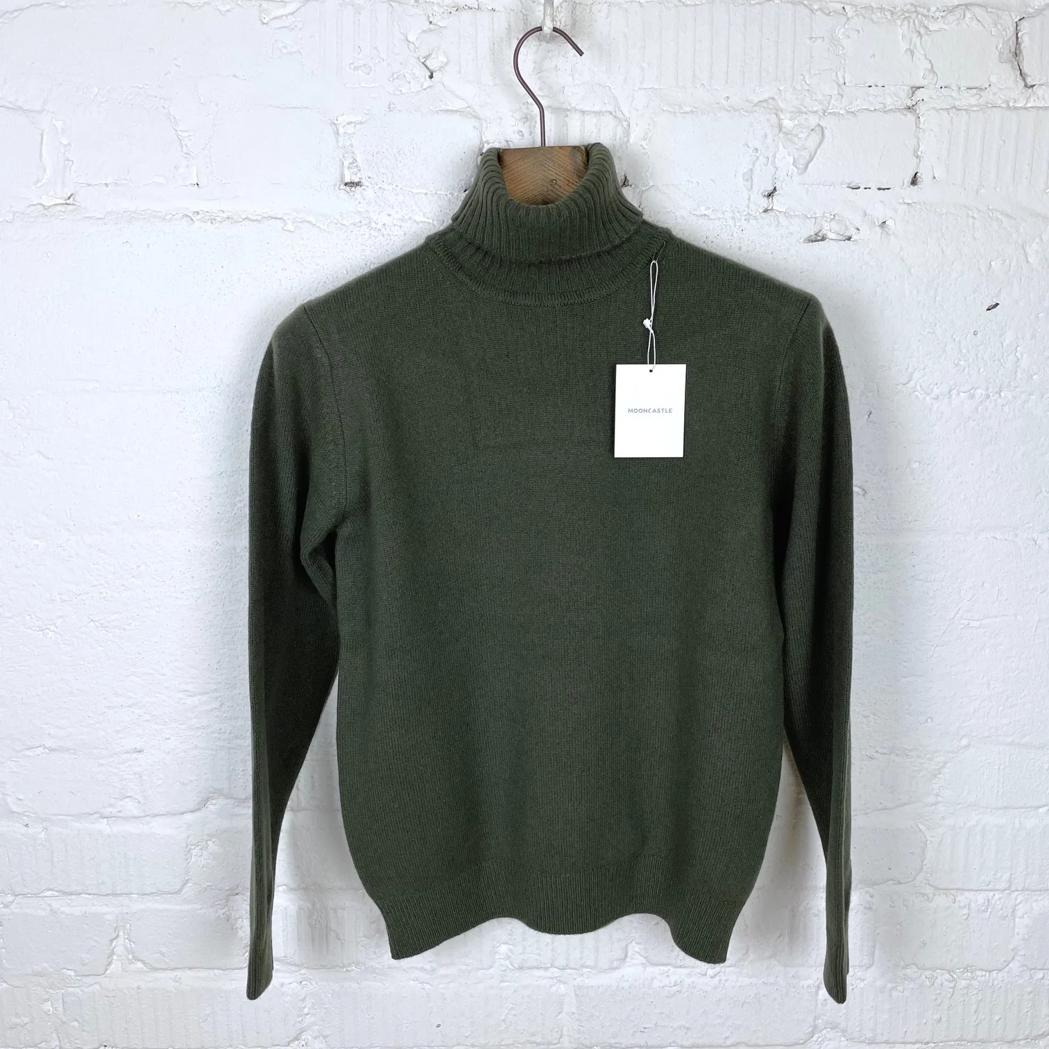 mooncastle | mc24 cashmere silk wool turtle neck knit moss-green