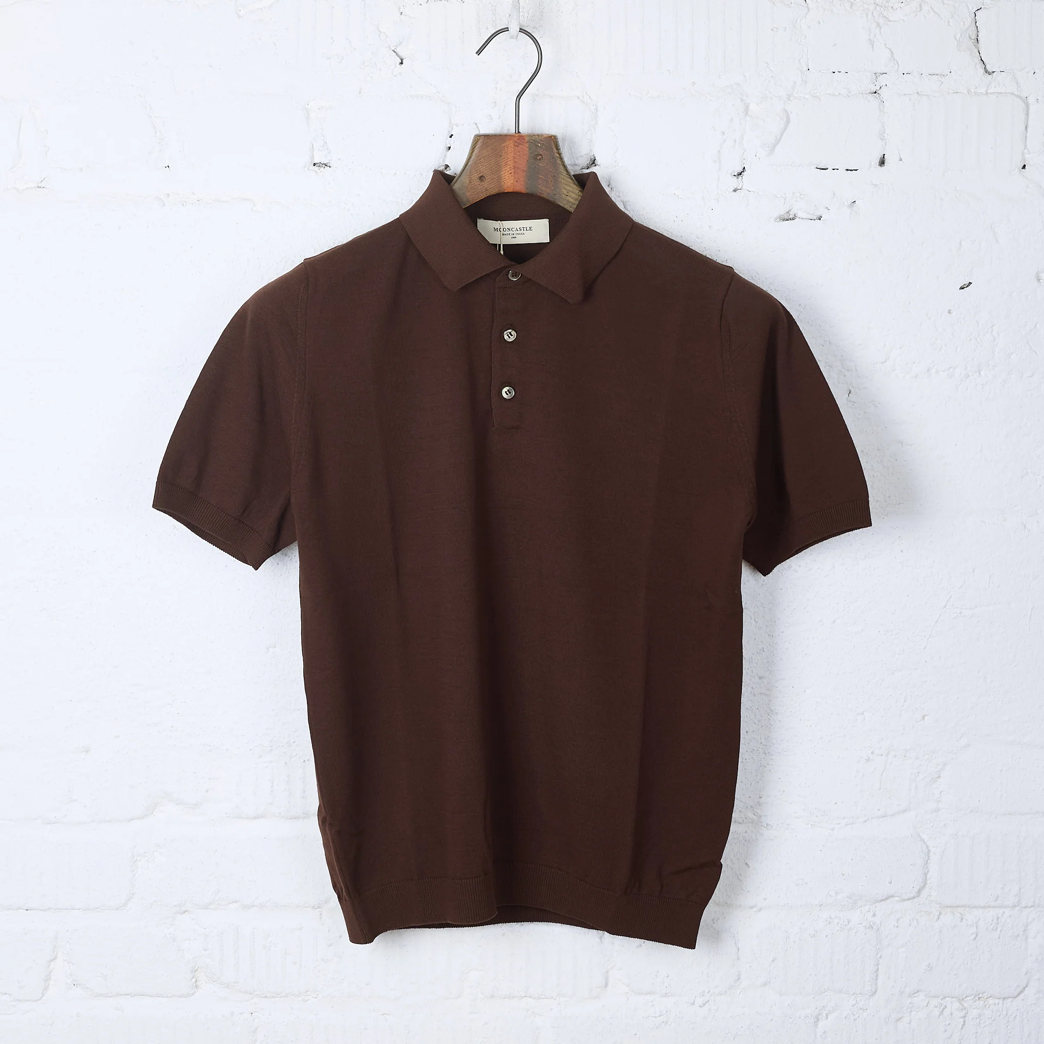 mooncastle | ic2 ice cotton polo shirt brown