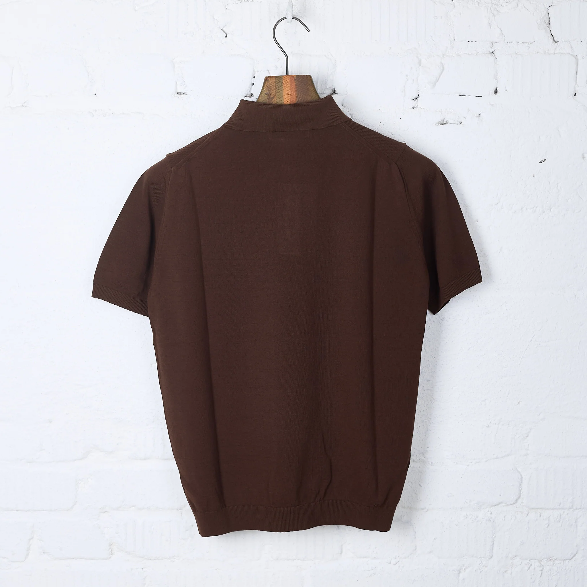 mooncastle | ic2 ice cotton polo shirt brown - Image 3