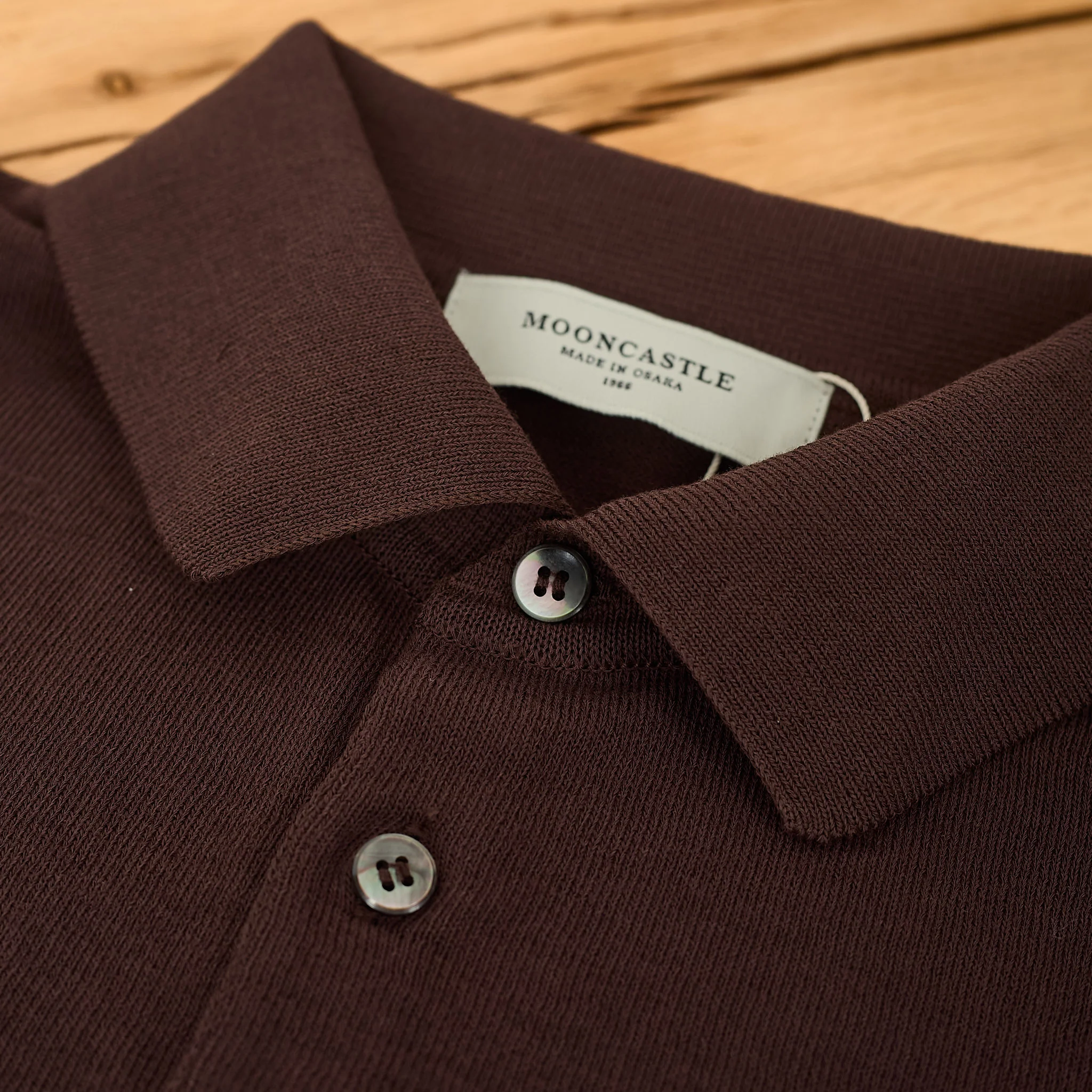 mooncastle | ic2 ice cotton polo shirt brown - Image 4