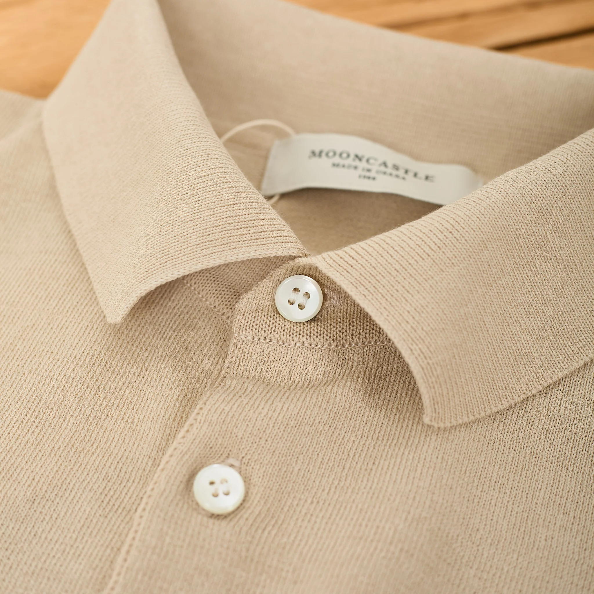 mooncastle | ic2 ice cotton polo shirt latte-beige - Image 4