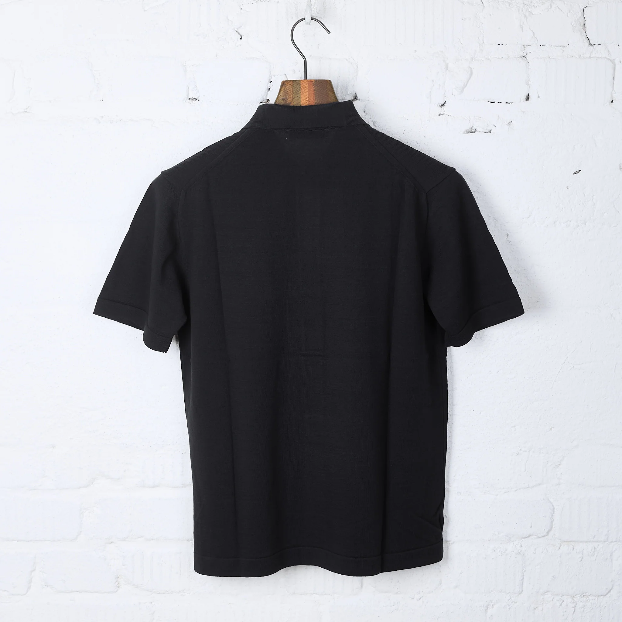 mooncastle | ic6 ice cotton open collared shirt black - Image 3