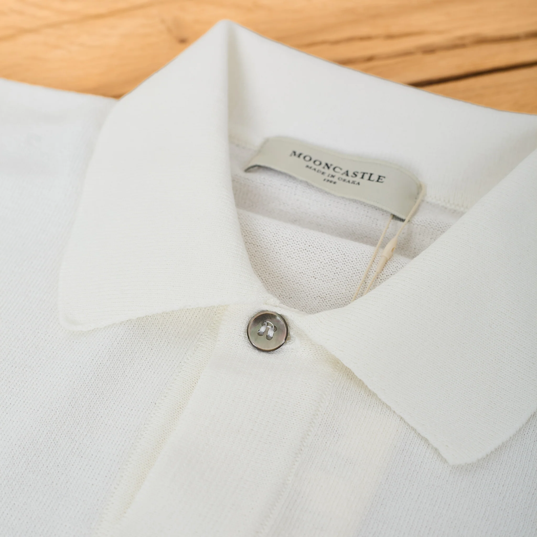 mooncastle | ic6 ice cotton open collared shirt white - Image 4
