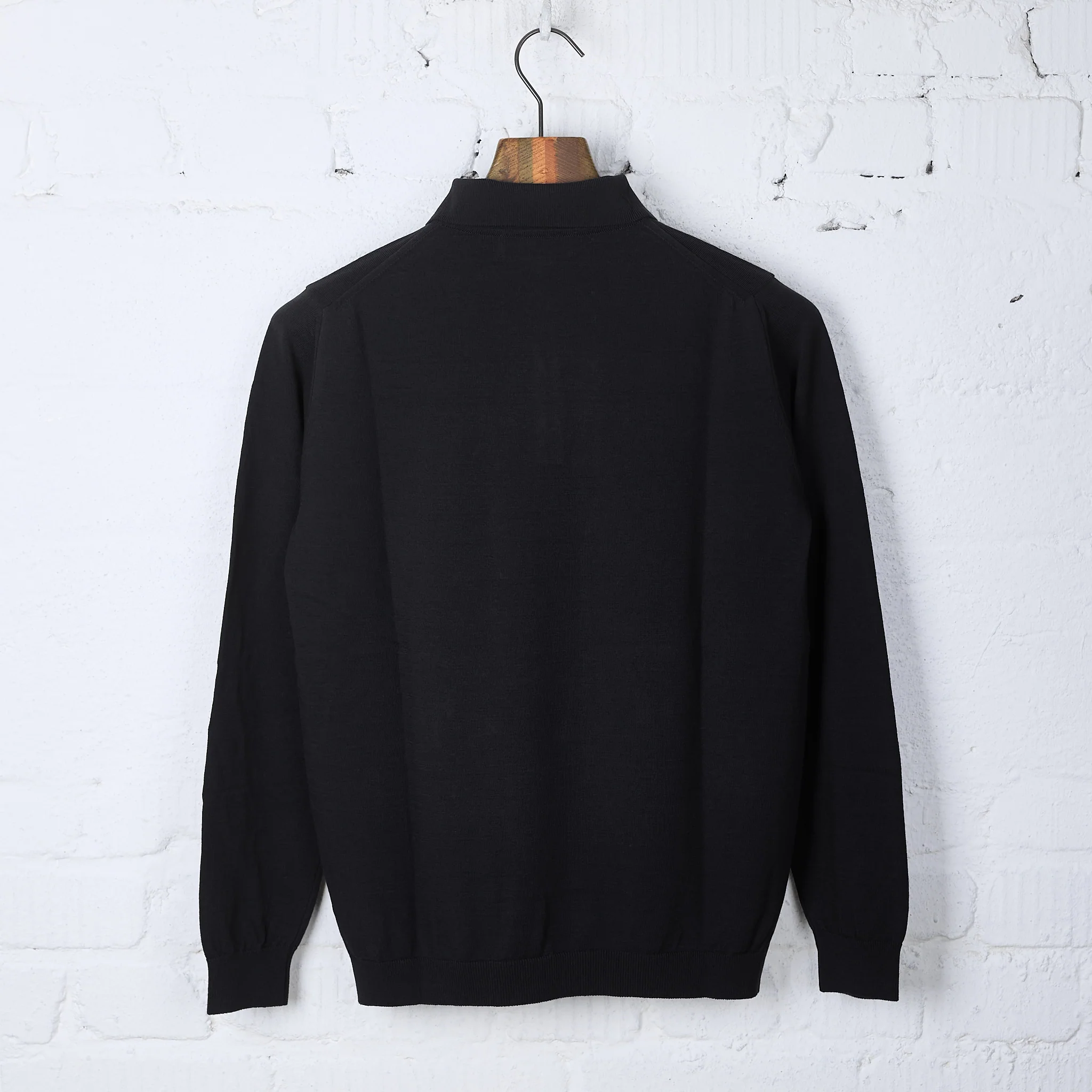 mooncastle | ic8 ice cotton longsleeve polo shirt black - Image 3